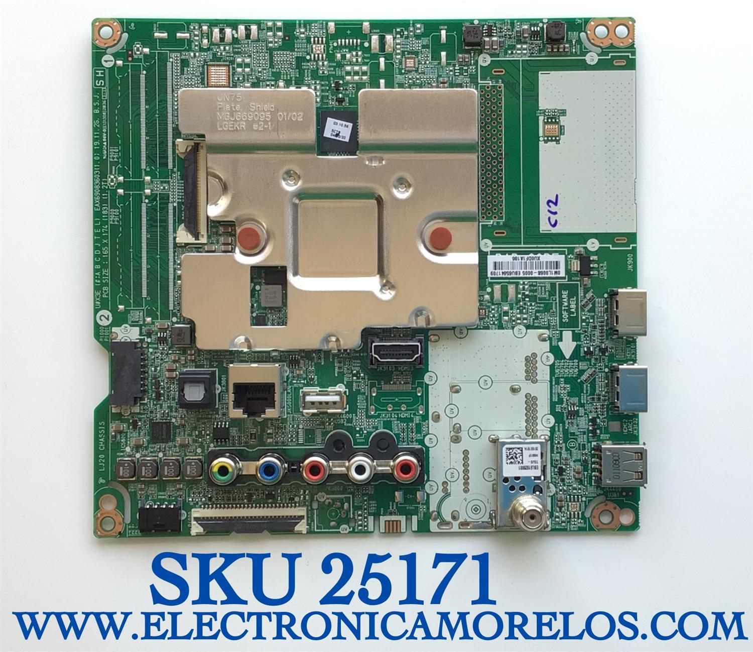 MAIN SMART PARA TV LG 4K UHD CON HDR10 RESOLUCION (3840 × 2160) NUMERO DE PARTE EBU65841709 / EAX69083603(1.0) / 0M1L0068-0005 / XU0DF1A186 / PANEL NC500DQG-VXHX5 / DISPLAY PT500GT02-2 / MODELOS 50UN6950ZUF / 50UN7300AUD / 50UN6950ZUF.BUSJLJM / 50UN7300AUD.BUSSLJM / COMPATIBLES EBU65841704 / EBU65841702 / EBU65841703 / EBU65841701 / EBU65841714