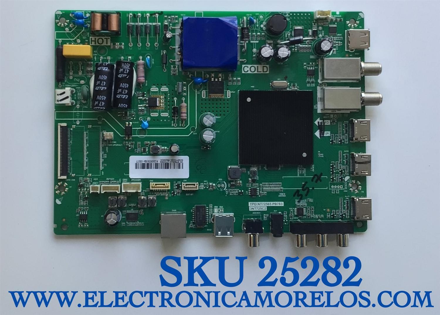 MAIN FUENTE PARA TV HITACHI  / SVSNT72C01-MA200CK / TPD.NT72563.PB783 / 3NT725C2 / V8-NT563LA-LF1V094 / MIDE955938A-05077 /  ESTA TARJETA ES CHINA Y ES UTILIZADA EN DIFERENTES MARCAS Y MODELOS / ENTRAR A DESCRIPCIÓN DEL PRODUCTO