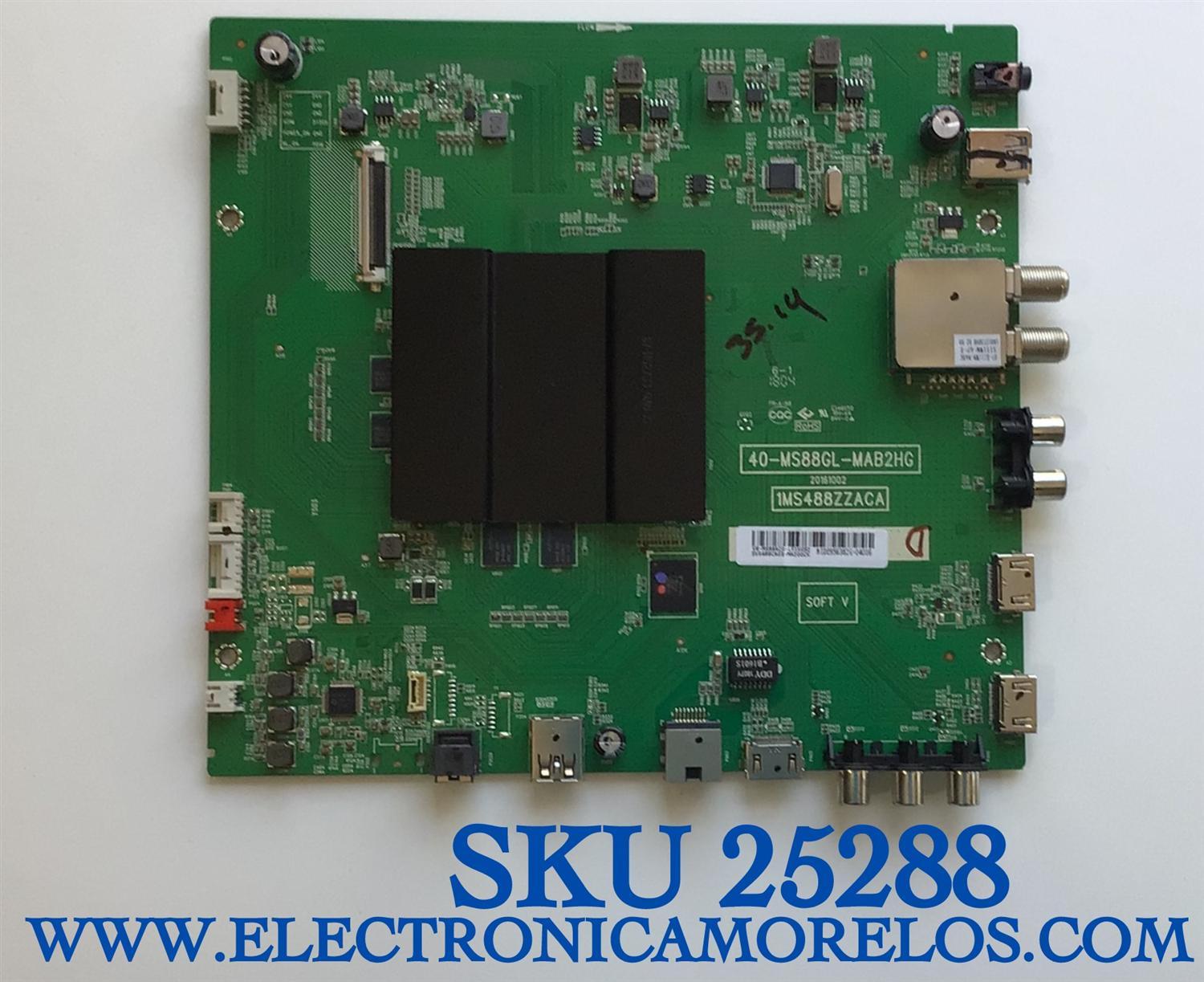 MAIN PARA TV PANASONIC / SVS488CA03-MA200CK / 40-MS88GL-MAB2HG / 1MS488ZZACA / V8-MS88AC0-LF1V052 / MIDE956382G-04016  / ESTA TARJETA ES CHINA Y ES UTILIZADA EN DIFERENTES MARCAS Y MODELOS / ENTRAR A DESCRIPCIÓN DEL PRODUCTO