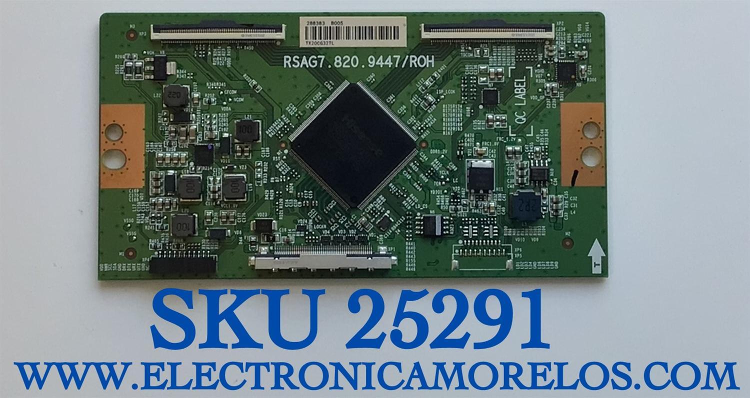 T-CON PARA TV HISENSE NUMERO DE PARTE 288383 / RSAG7.820.9447/ROH / B005 / TX20CG32TL / MODELO 50H8G