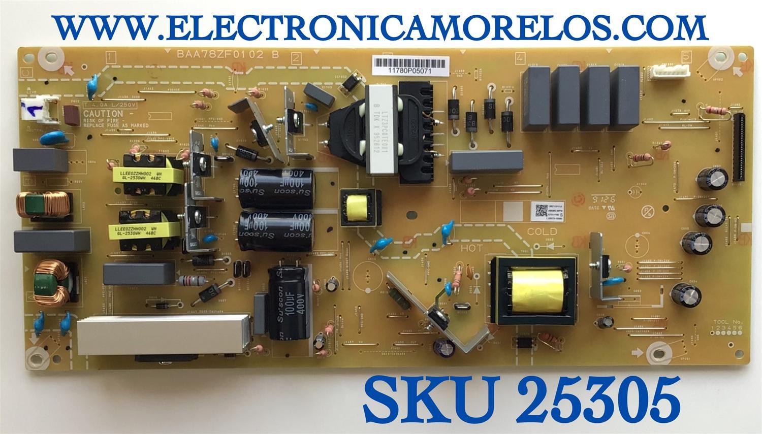 FUENTE DE PODER PARA TV PHILIPS NUMERO DE PARTE ABD8C-MPW / BAA78ZF01 02 B / ABD8CMPW / MODELO 65PFL5504/F7