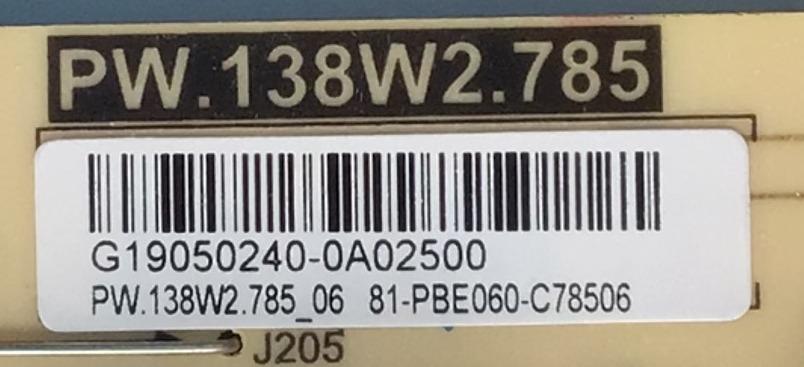 FUENTE PARA TV TCL / NUMERO DE PARTE  81-PBE060-C78506 / PW.138W2.785 / G19050240-0A02500 / PW.138W2.785_06 / MODELO 40S6500 - Imagen 2