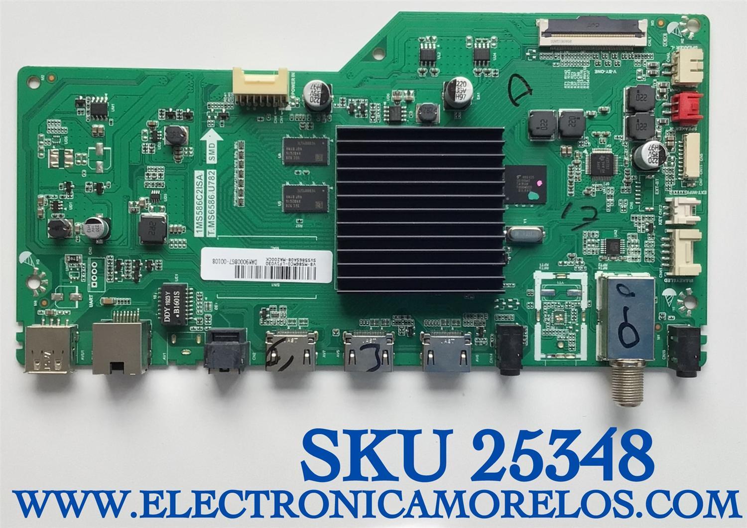 MAIN PARA TV PIONEER / SVS586SA08-MA200CK / 1MS586C2ISA / T.MS6586.U782 / V8-MS86MC0-LF1V030 / DAM9000867-00108 /  ESTA TARJETA ES CHINA Y ES UTILIZADA EN DIFERENTES MARCAS Y MODELOS / ENTRAR A DESCRIPCIÓN DEL PRODUCTO 