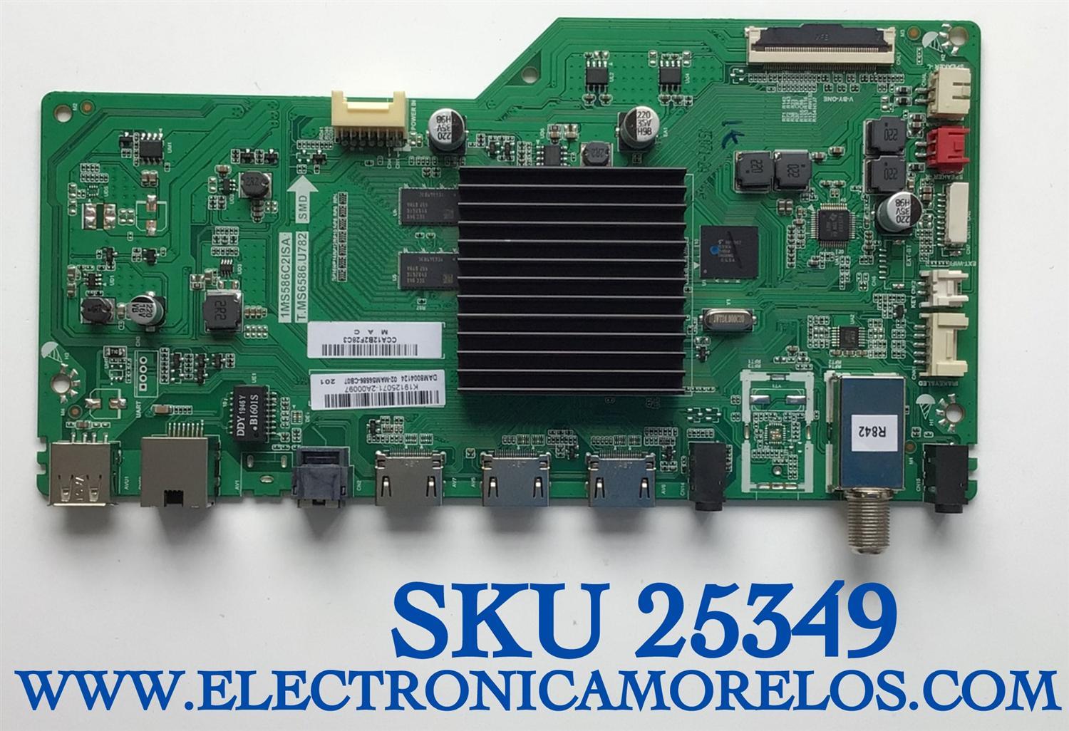 MAIN PARA TV PIONEER / 02-MAMS6586-CB07 / 1MS586C2ISA / T.MS6586.U782 / K19125071-2A00097 / MODELOS  DAM8004124 / 42'' /  CCA12B2F28C3  / ESTA TARJETA ES CHINA Y ES UTILIZADA EN DIFERENTES MARCAS Y MODELOS / ENTRAR A DESCRIPCIÓN DEL PRODUCTO 