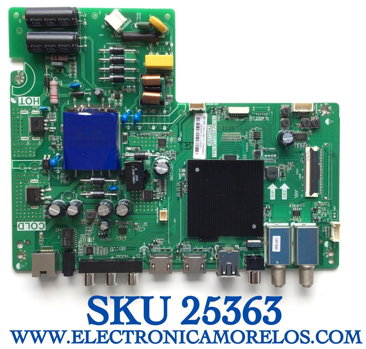 MAIN FUENTE PARA TV CHALLENGER / NUMERO DE PARTE 02-SMNT72563-CB09 / 3NT725A2 / TPD.NT72563.PB782 / U20031115-0A00297