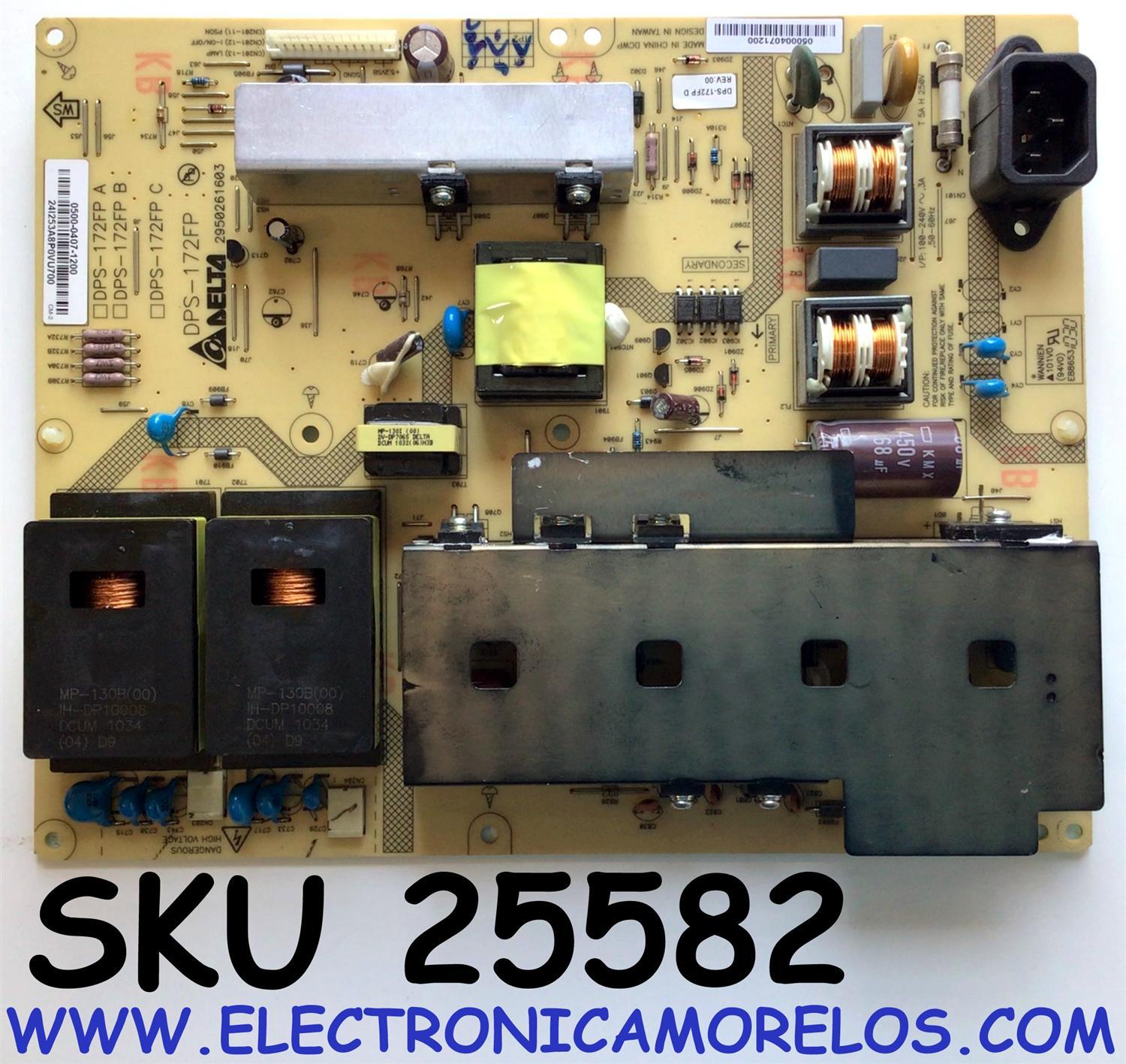 FUENTE PARA TV LG / NUMERO DE PARTE 0500-0407-1200 / DPS-172FP / 24I253A8P0VU700 / 050004071200 / M10229703958 / PANEL LC320WUG (SC)(R7) / MODELO 32LD400-UA.CUSWLH
