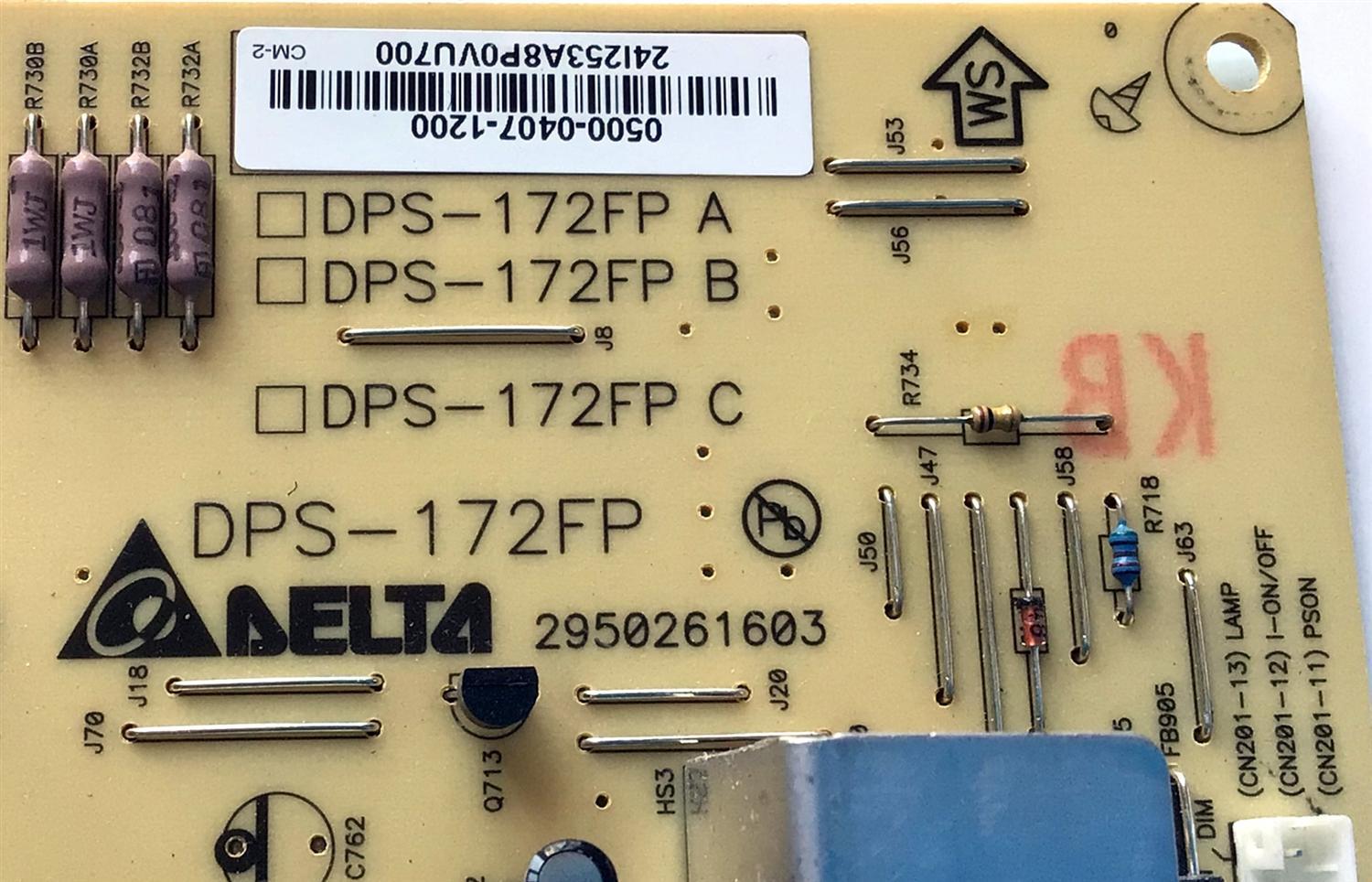 FUENTE PARA TV LG / NUMERO DE PARTE 0500-0407-1200 / DPS-172FP / 24I253A8P0VU700 / 050004071200 / M10229703958 / PANEL LC320WUG (SC)(R7) / MODELO 32LD400-UA.CUSWLH - Imagen 2