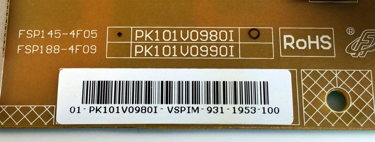 FUENTE DE PODER PARA TV TOSHIBA / NUMERO DE PARTE PK101V0980I / 01-PK101V0980I-VSPIM / FSP145-4FS05 / 3BS0203913GP / E186016 / PANEL LTA320AP01 / MODELO 32AV502R - Imagen 2