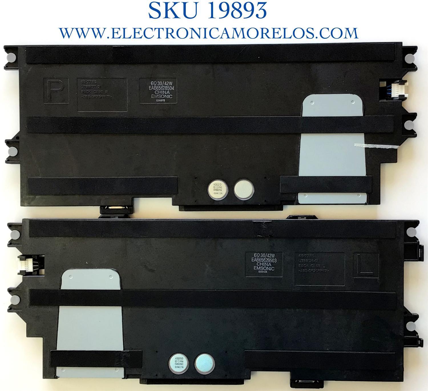 KIT DE BOCINAS PARA TV LG OLED 4K SMART TV (2 PIEZAS) / NUMERO DE PARTE EAB65628504 / EAB65628503 / E0A07B / E0B13B / U7BB126-01 / U7BB127-01 / 65/77WS / ABS-GF20FR(17) / PANEL'S AC650AQL / AC650AQL WNA1_RS /  / MODELO OLED65GXPUA / OLED65GXPUA.DUSQLJR
