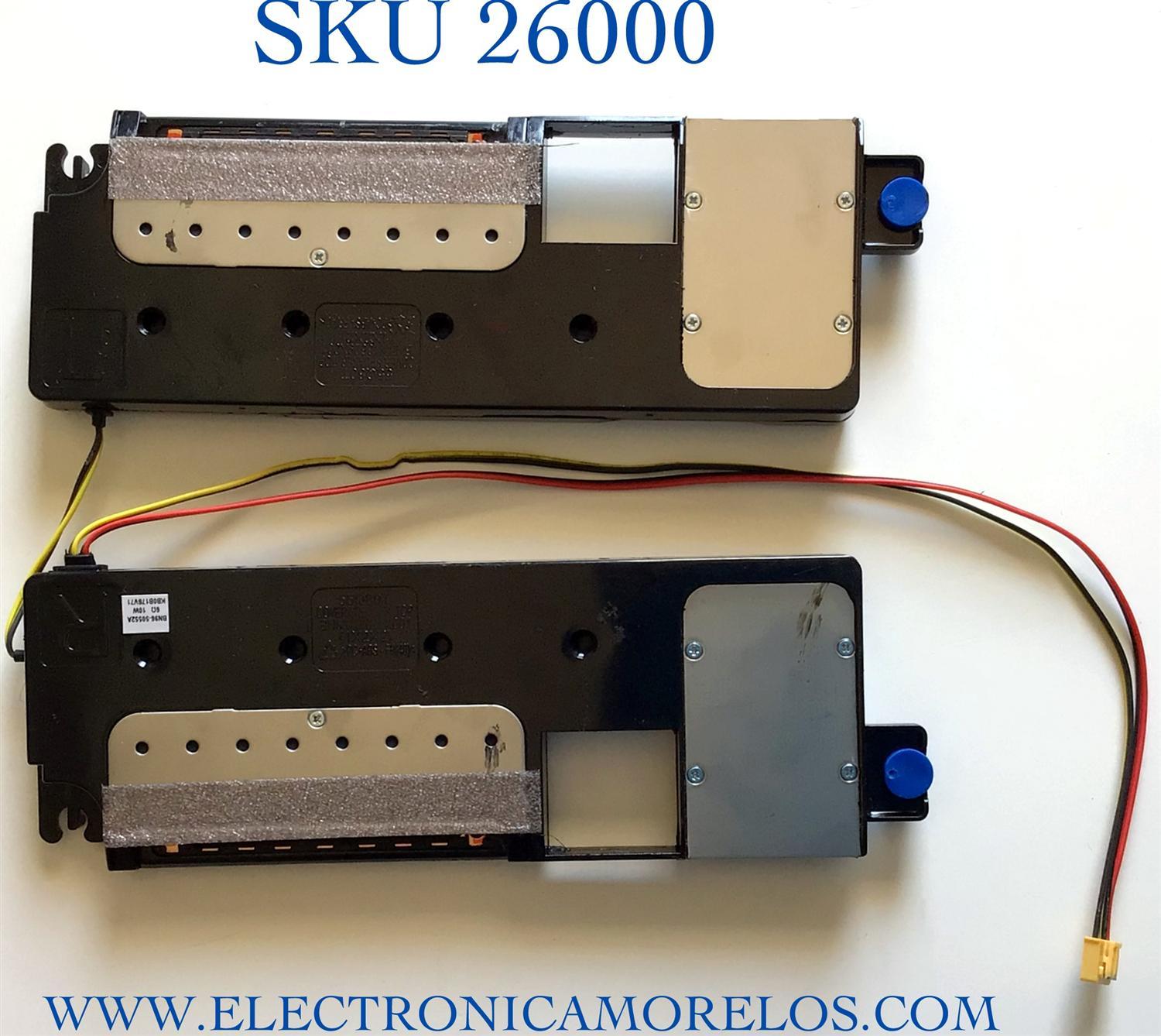 KIT DE BOCINAS (2 PIEZAS) PARA TV SAMSUNG NUMERO DE PARTE BN96-50552A / BN63-18632X / BN63-18629X / BN96-50552A / 50552A / PANEL CY-TT055FMAV4H / MODELO QN55Q80TAFXZA AC02 / QN55Q80TAF