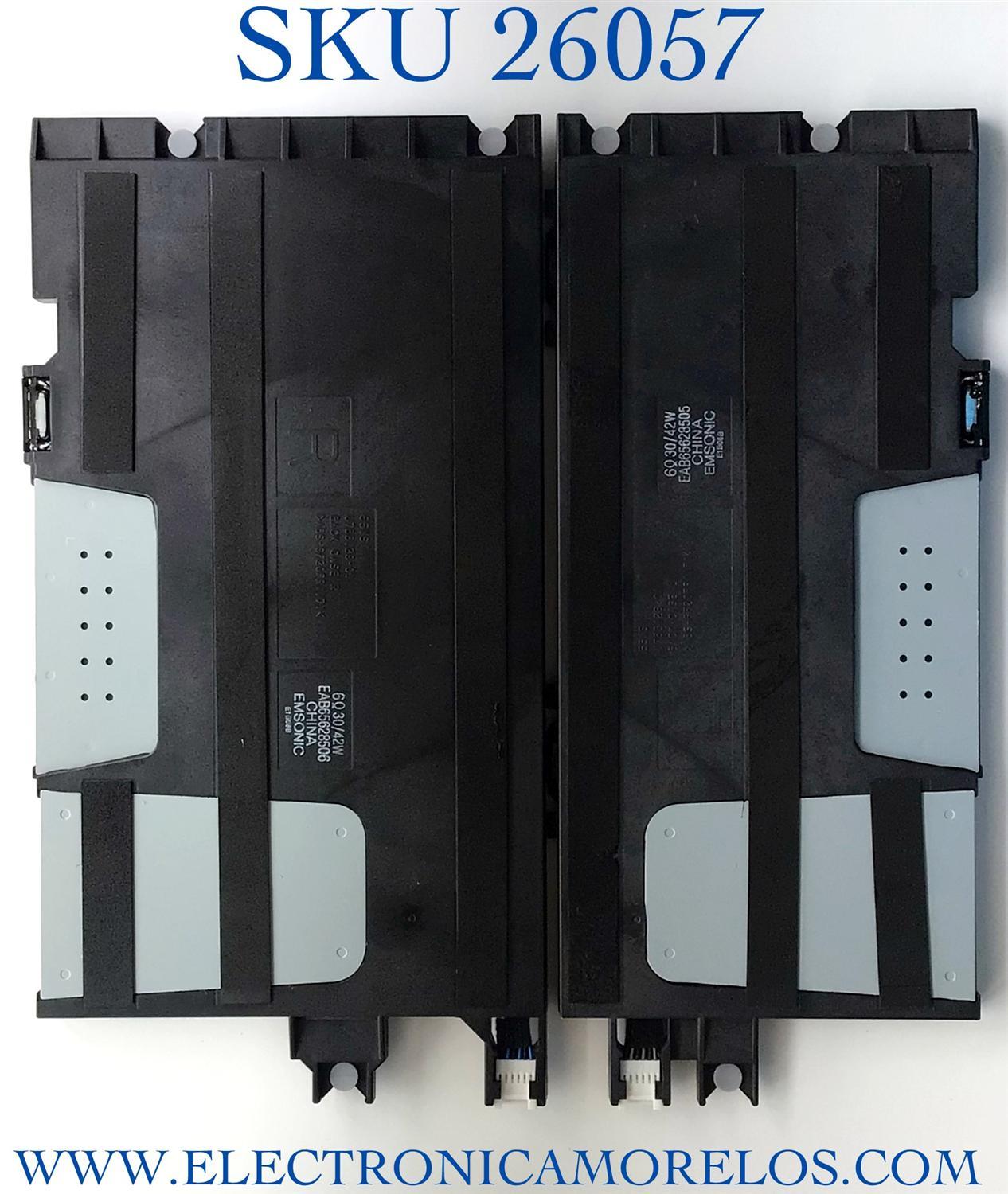 KIT DE BOCINAS PARA TV LG NUMERO DE PARTR EAB65628505 / EAB65628506 / PANEL AC550AQL / MODELO OLED55G1PUA.DUSPLJR / OLED55G1PUA