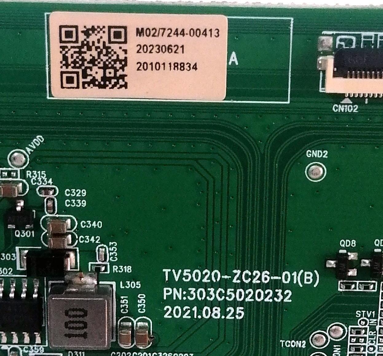 T-CON PARA TV JVC / NUMERO DE PARTE 515C5020M02 / 303C5020232 / TV5020-ZC26-01 / TV5020-ZC26-01(B) / 20230621 / 2010118834 / DISPLAY HF500QUB-F20 / MODELOS LT-50MAW625 / 100012585 / 100133204 / E4AA50R - Imagen 3