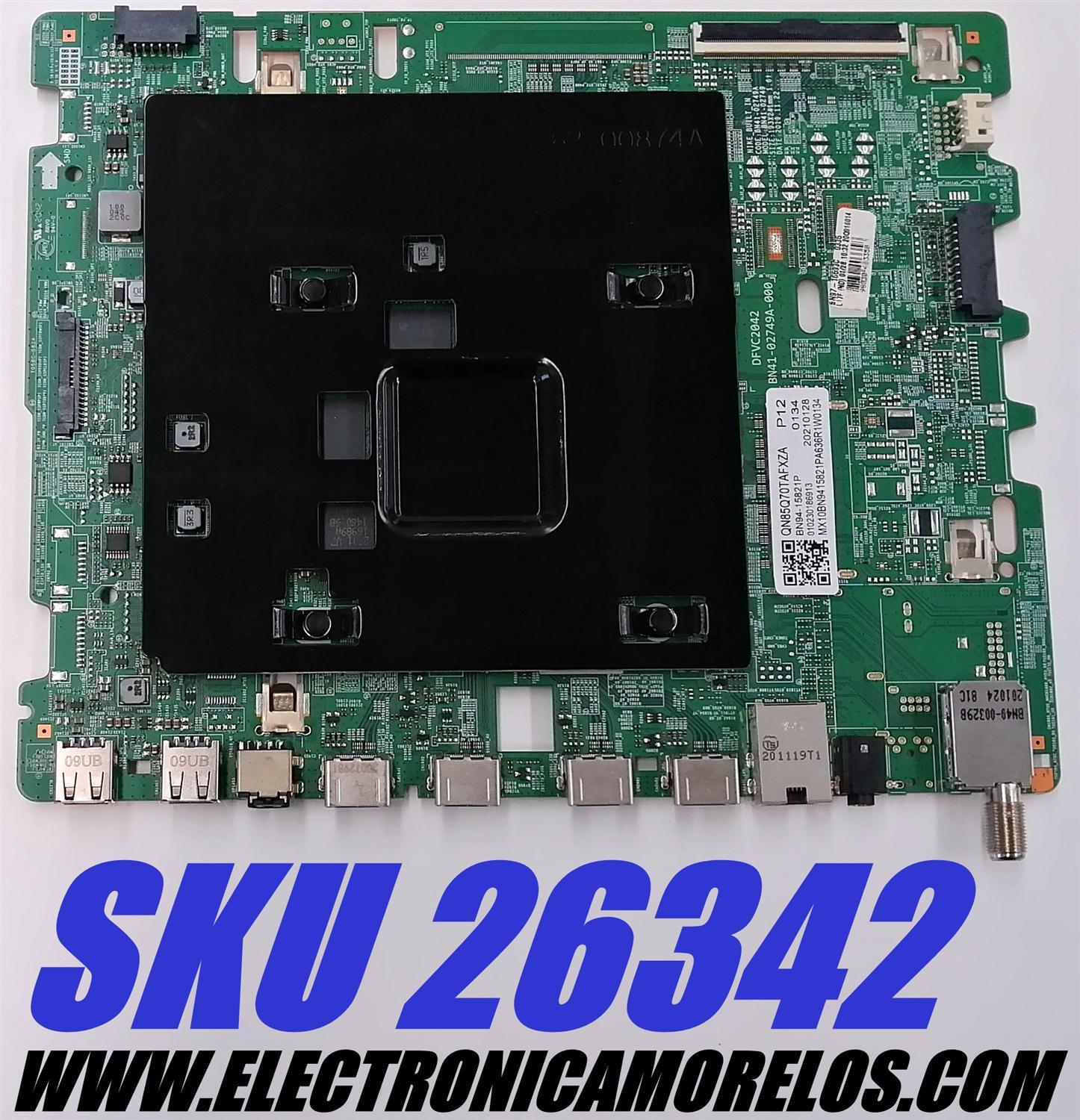 MAIN PARA TV SAMSUNG QLED 4K·UHD·HDR / NUMERO DE PARTE BN94-15821P / BN41-02749A / BN97-16593C / BN9415821P / BN41-02749A-000 / DFVC2042 / PANEL CY-RT085FGHV3H / MODELO QN85Q70 / QN85Q70TAFXZA CF02