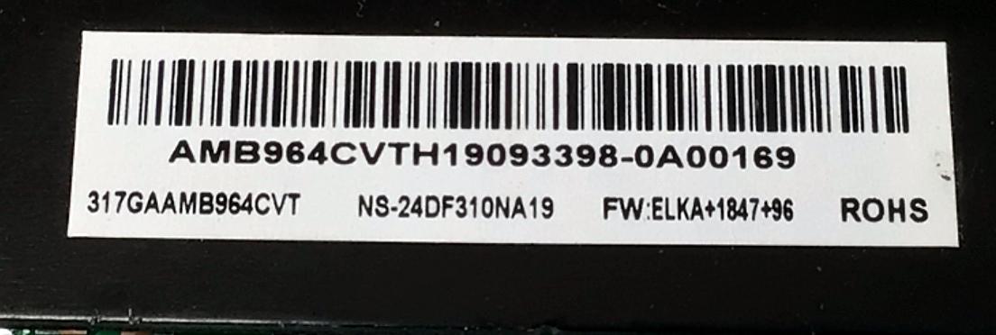 MAIN PARA TV INSIGNIA / NUMERO DE PARTE 317GAAMB964CVT / TD.T950.67 / AMB964CVT / E-P-BSS3W-24-NA-RS0 / H19093398 / DISPLAY HV236WHB-N00 / MODELO NS-24DF310NA19 - Imagen 4