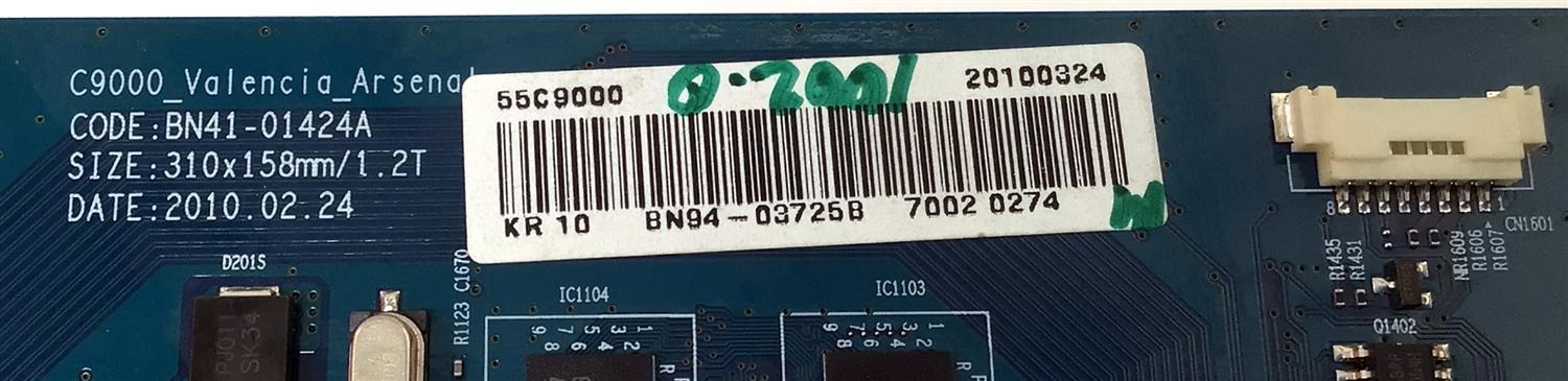 MAIN PARA TV SAMSUNG / NUMERO DE PARTE BN94-03725B / BN41-01424A / BN9403725B / PANEL T550FCE1-FS / MODELO UN55C9000 / UN55C9000SVXZA / UN55C9000ZFXZA - Imagen 2