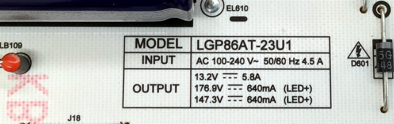 FUENTE DE PODER PARA TV LG / NUMERO DE PARTE EAY65895431 / LGP86AT-23U1 / 65895431 / 3PCR03201A / MODELOS 86UR8750PSA / 86UR8750PSA.BWMFLKR / 86UR8000AUA / 86UR8000AUA.BUSWLKR / 86UT7550PUA / 86UT7550PUA.BUSFLKR / 86UT7550AUA / 86UT7550AUA.BUSFLKR - Imagen 3