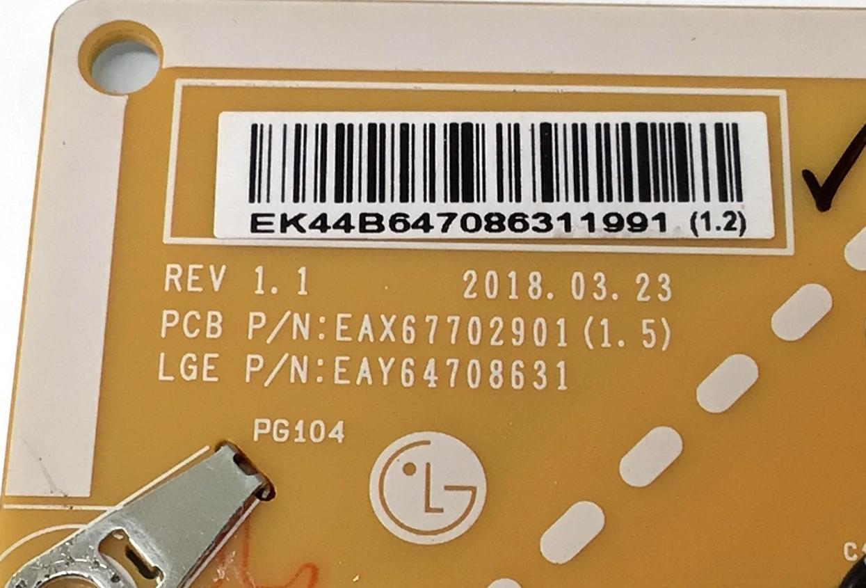 FUENTE DE PODER PARA TV LG NANOCELL / NUMERO DE PARTE EAY64708631 / EAX67702901(1.5) / 64708631 / LGP65H-18SP / EAX67702901(1.5) / PANEL HC650DQB-SLUAB-2143 / DISPLAY LC650EQ6 (SL)(A1) / MODELO 65SM9500PUA / 65SM9500PUA.BUSYLJR - Imagen 3