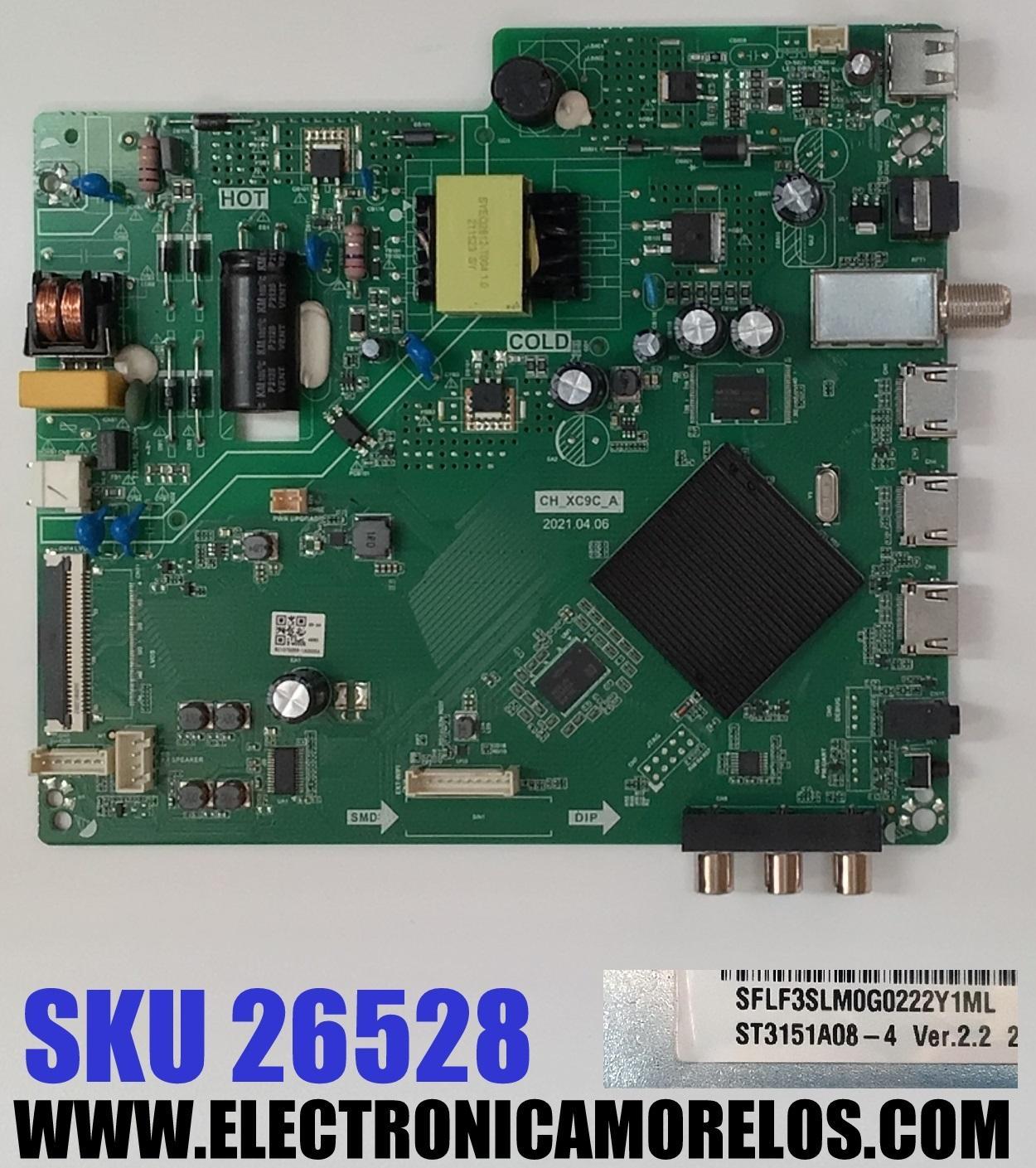 MAIN FUENTE ((COMBO)) PARA TV WESTINGHOUSE HD ((ROKU TV)) / NUMERO DE PARTE B21075059 / CH_XC9C_A / TPD.MS1603.PB751 / 2605Q47A0 / PANEL C320Y20-G5 / DISPLAY ST3151A08-4 VER.2.2 / MODELO WR32HX2019
