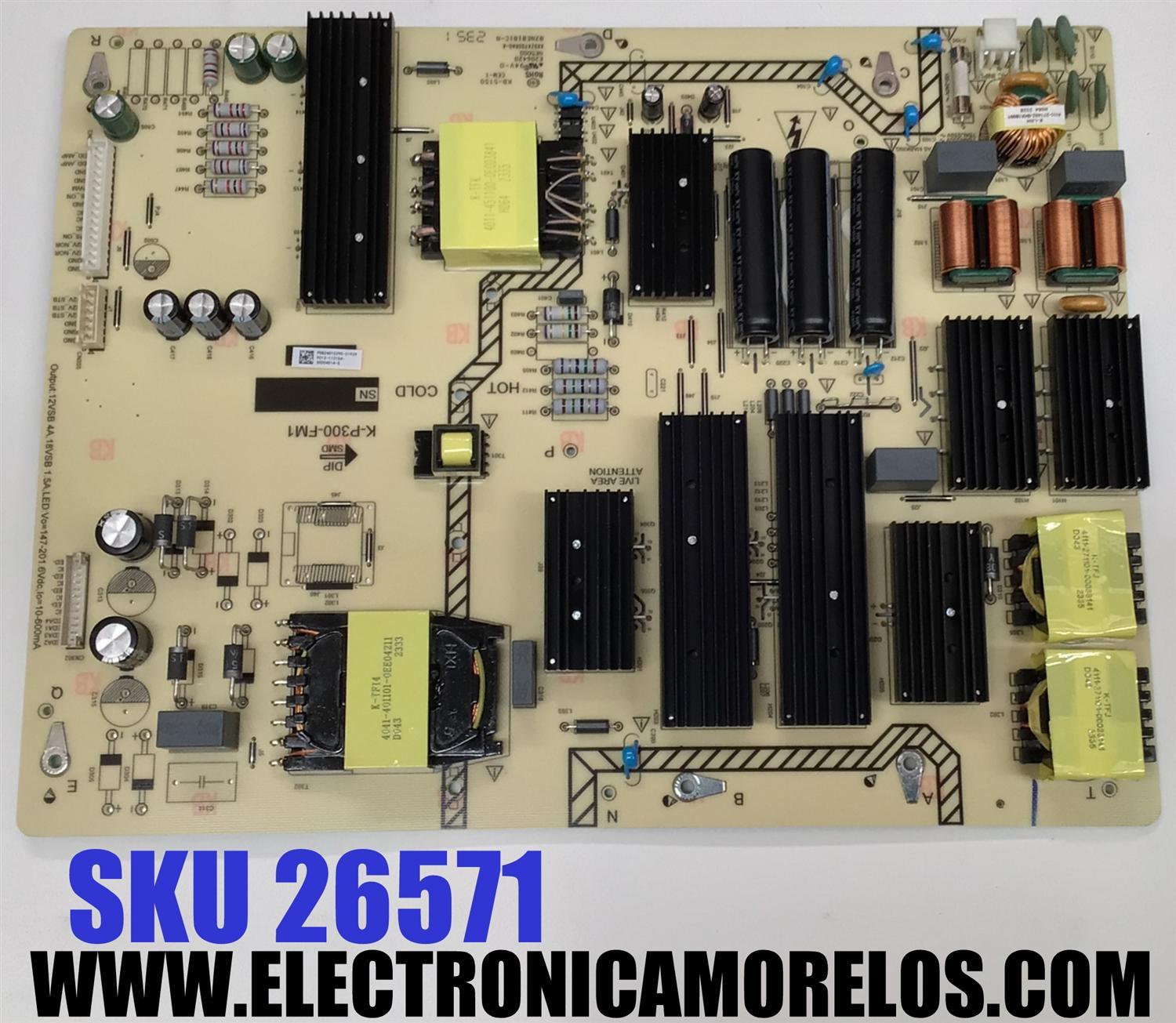 FUENTE DE PODER PARA TV SHARP / NUMERO DE PARTE 9012-112154-30004014 / K-P300-FM1 / XXDZ4700RA0-A / 82NE0181C-A / NE5000 / KB-5150 CEM-1 / P0Q24010295-01925 / PANEL K750WDJ10HE / DISPLAY ST7461D03-2 VER.2.3 / MODELO 4T-C75EL8UR