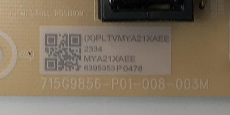 FUENTE PARA TV ONN / NUMERO DE PARTE PLTVMYA21XAEE / 715G9856-P01-008-003M / (X)PLTVMYA21XAEE / MYA21XAEE / 6395353P 0478 / PANEL TPT500WR-DJ7QE1.N REV:SD1AB / DISPLAY V500DJ7-QE1 REV.D2 / MODELOS 100012585 (50") / E500AC50C - Imagen 2