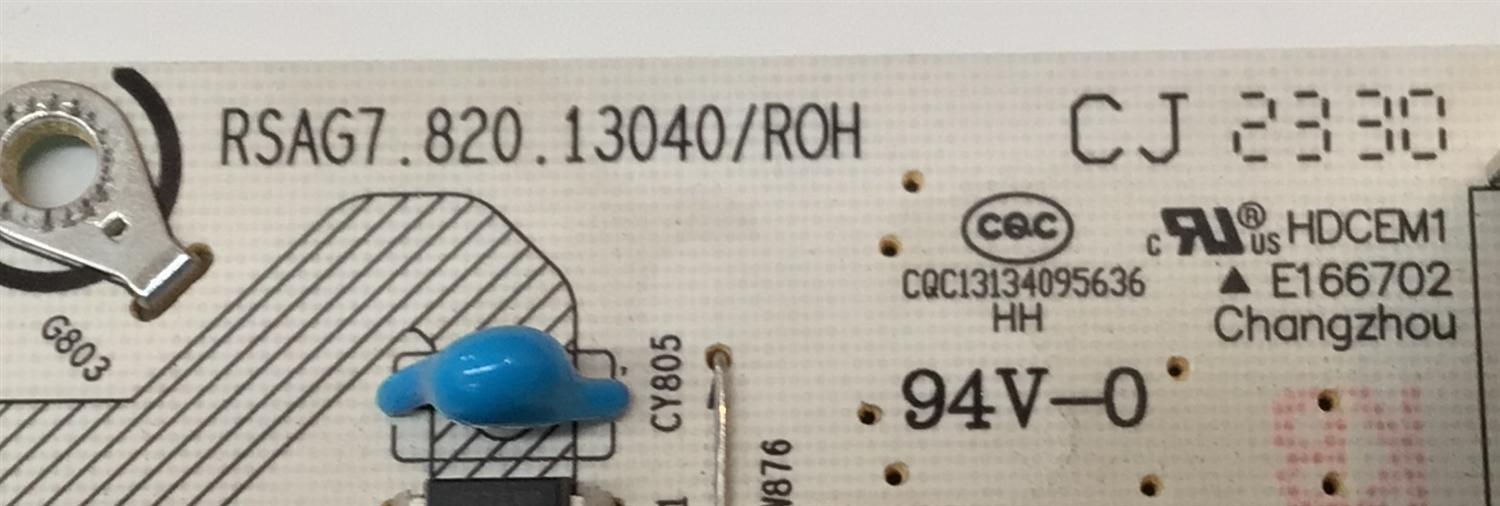 FUENTE DE PODER PARA TV HISENSE / NUMERO DE PARTE 333124 / RSAG7.820.13040/ROH / CQC13134095636 / 13040-Z / DMD237U14GC / PANEL HD750H3U72-T0L / DISPLAY HV750QUB-F92 / MODELO 75U6K - Imagen 2