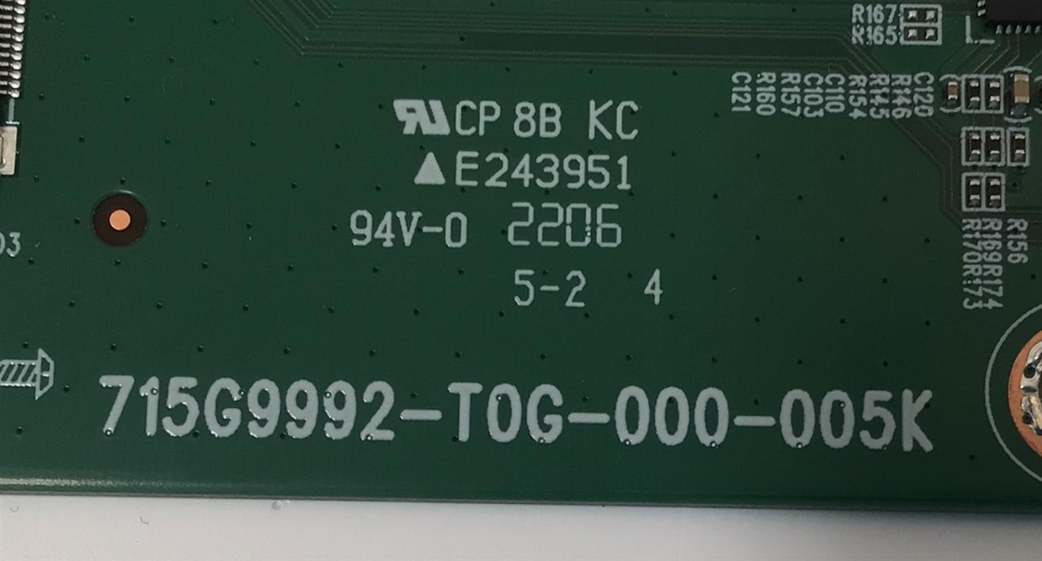 TARJETA INTERFACE PARA TV PANASONIC / NUMERO DE PARTE  715G9992-T0G-000-005K / CP 8B KC / E243951 / 94V-0 / PANEL LD550EQE (FP)(A2) / MODELO TH-55SQ1W - Imagen 2