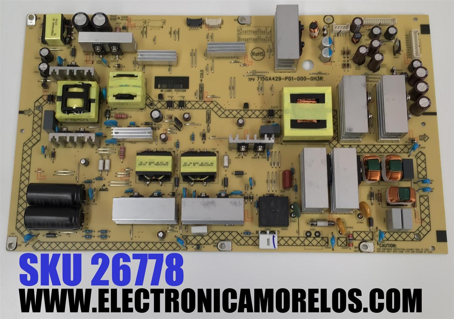 FUENTE DE PODER PARA TV PANASONIC / NUMERO DE PARTE IWA56QBN / 715GA429-P01-000-0H3R / (Q)IWA56QBN / 5866748P0031 / PANEL LD550EQE (FP)(A2) / MODELO TH-55SQ1W