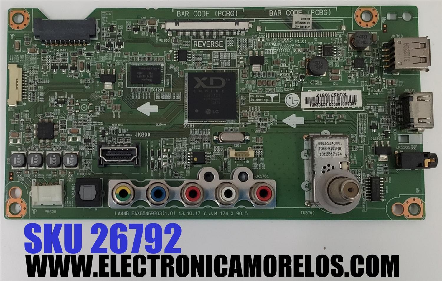 MAIN PARA TV LG / NUMERO DE PARTE 62302404 / EAX65469303 / EAX65469303 (1.0) / PANEL LC420DUE / DISPLAY LC420DUE (FG)(A5) / MODELO 42LB5500 / 42LB5500-UC / 42LB5500-UC.BWMWLJM