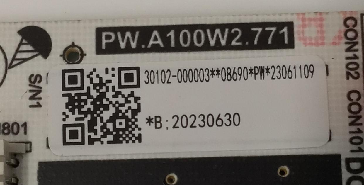 FUENTE DE PODER PARA TV TCL / NUMERO DE PARTE 30102-000003 / PW.A100W2.771 / 23061109 / 20230630 / B23061109-0A07543 / DISPLAY ST4251D02-1 VER.2.1 / MODELO 43S454 - Imagen 3