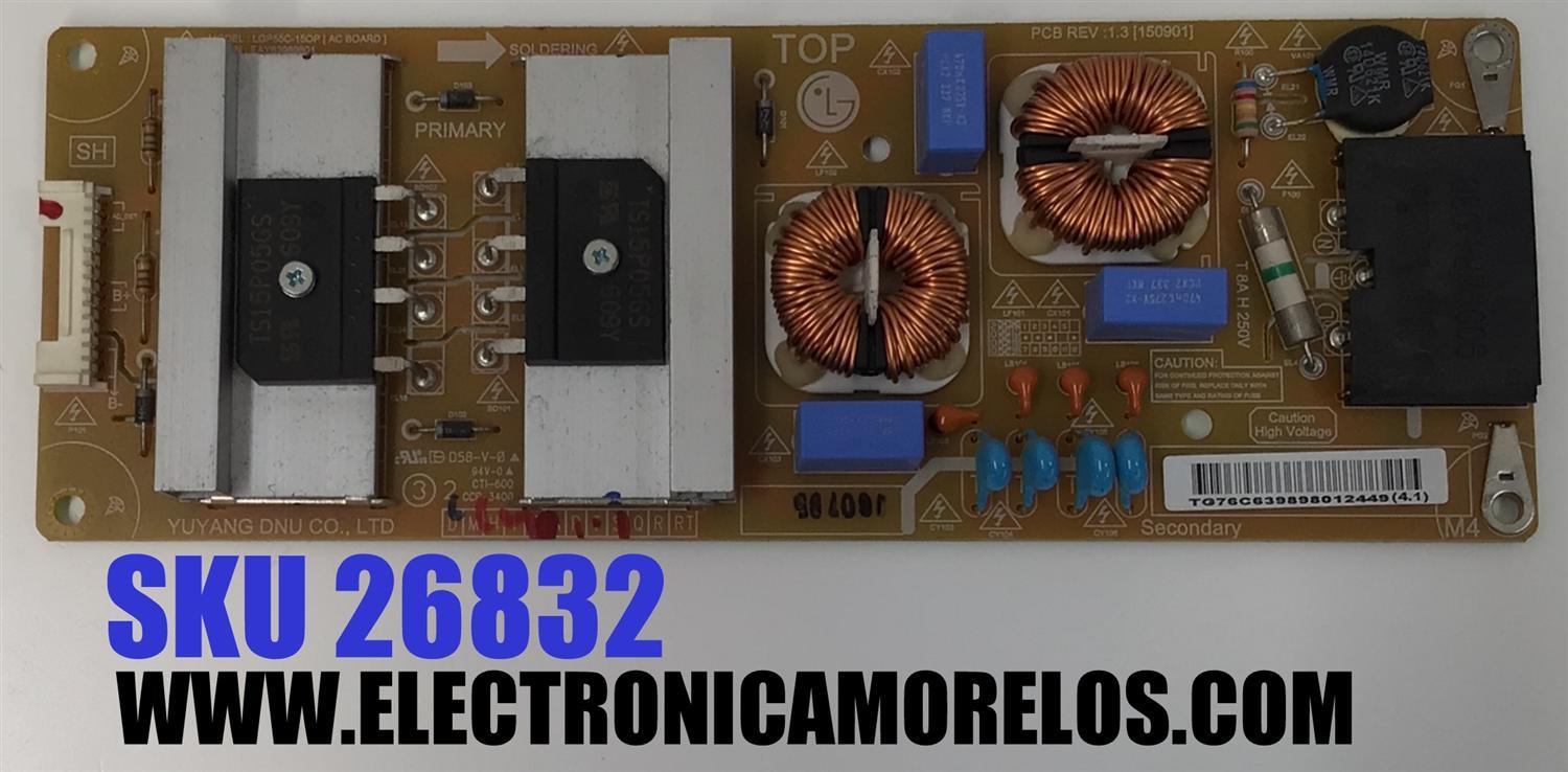 SUB FUENTE PARA TV LG / NUMERO DE PARTE EAY63989801 / LGP55C-15OP / 63989801 / PANEL LC550LUD-LGPV / DISPLAY LC550LUD (LG)(PV) / MODELO 55EG9100 / 55EG9100-UB / 55EG9100-UB.BWMZLJR
