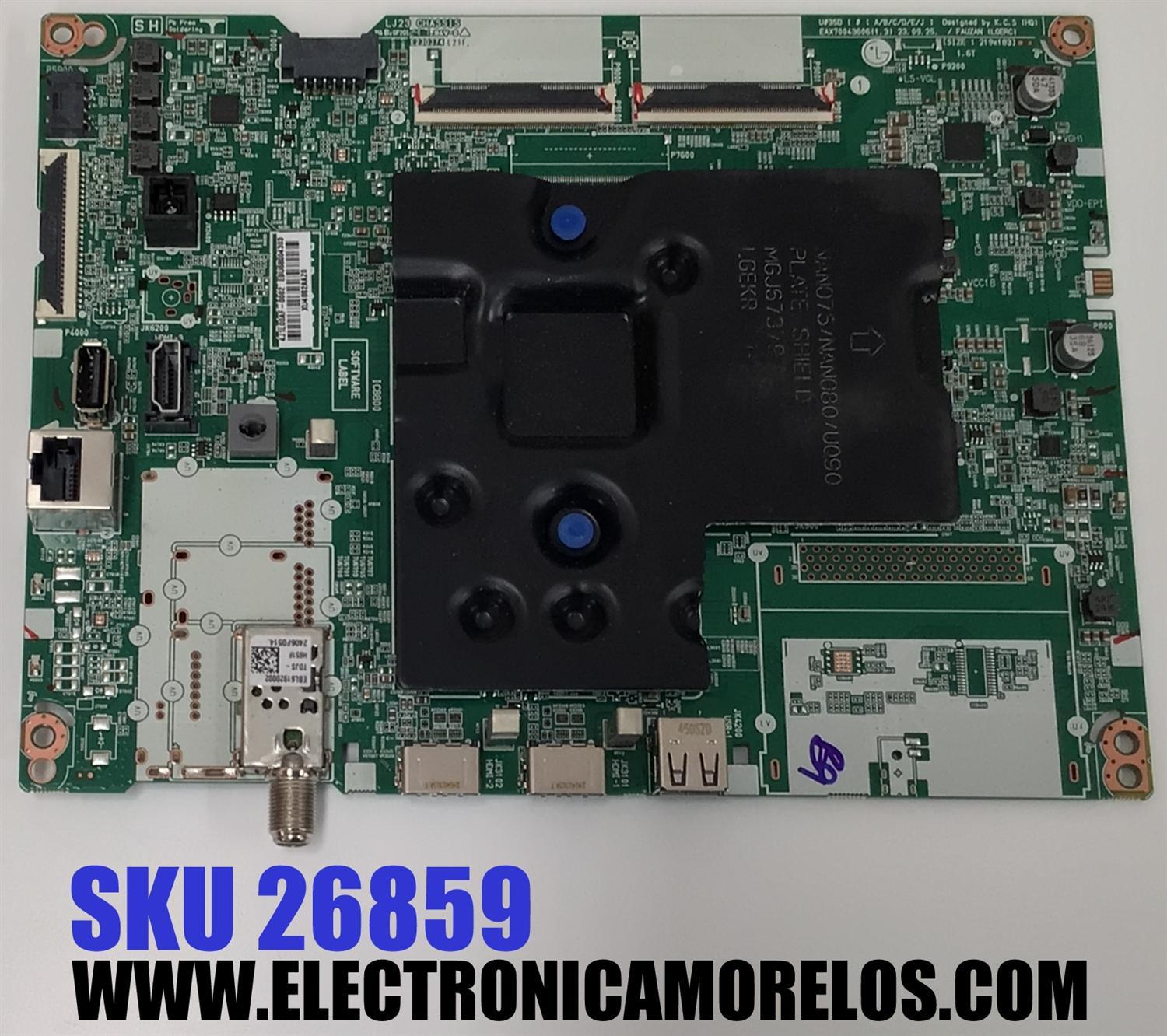MAIN ORIGINAL PARA TV LG 4K UHD HDR SMART TV / NUMERO DE PARTE EBU68004303 / EAX70043606 / EAX70043606(1.3) / 68004303 / PANEL NC550TQG-VCKHN / DISPLAY ST5461D13-A VER.2.1 / BOARD ST5461D13-A-XR-2 / ST5461D13-A-XL-1 / MODELO 55UT7000 / 55UT7000PUA.BUSDLJM
