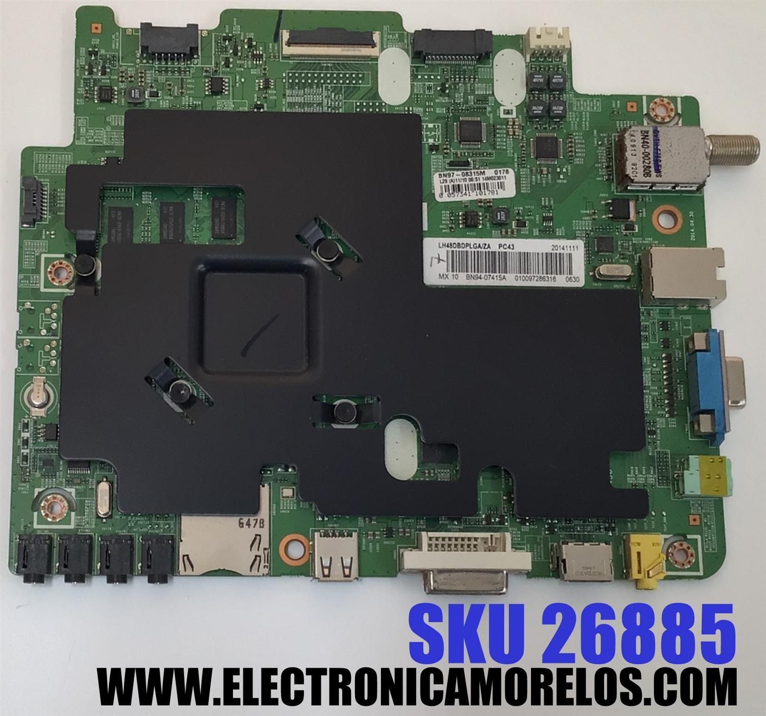 MAIN PARA TV COMERCIAL SAMSUNG FULL HD / NUMERO DE PARTE BN94-07415A / BN97-08315M / BN9407415A / MODELO LH48DBDPLGA/ZA / LH48DBDPLGA/ZA SS01