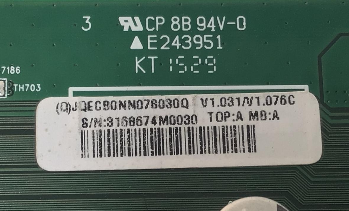 MAIN PARA TV / MONITOR COMERCIAL NEC ORIGINAL / NUMERO DE PARTE JQECB0NN078030Q / 715G5936-M2B-000-005K / (Q)JQECB0NN078030Q / MODELO X464UNS - Imagen 3
