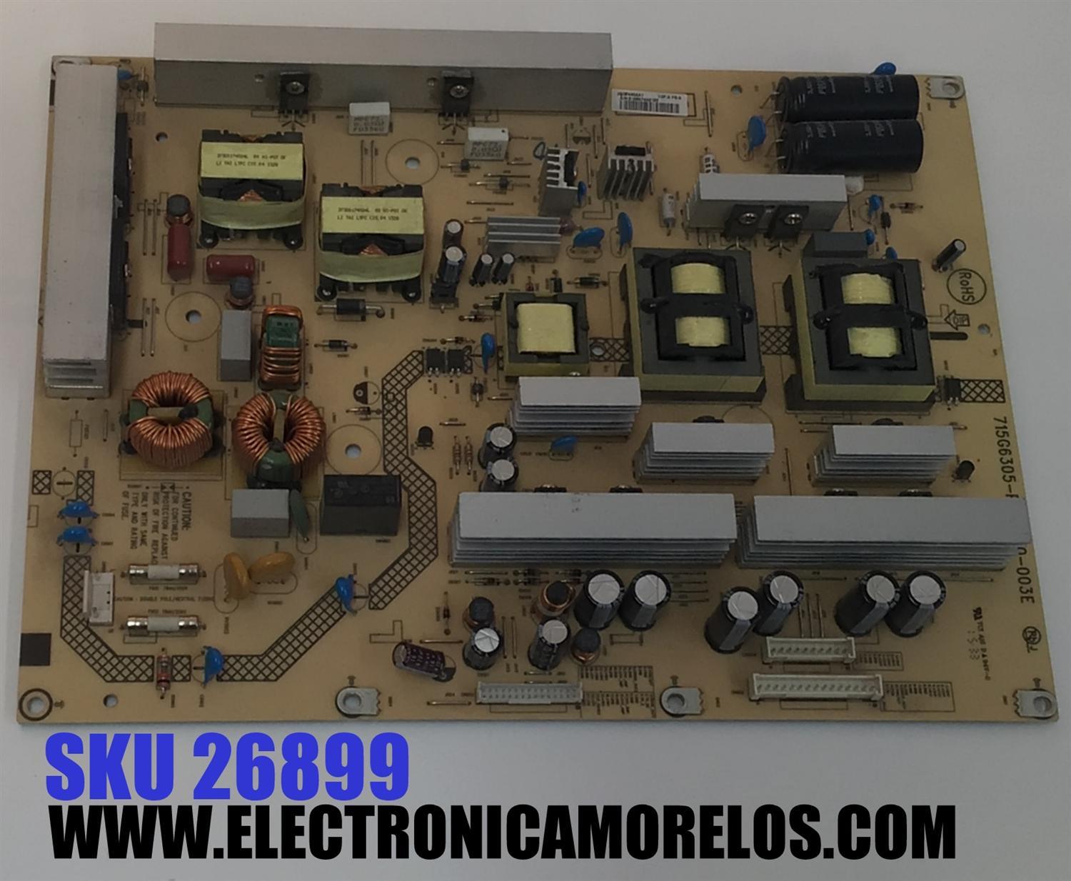 FUENTE DE PODER PARA TV NEC ORIGINAL / NUMERO DE PARTE D2440AA1 / 715G6305-P01-000-003E / (Q)D2440AA1 / MODELO X464UNS