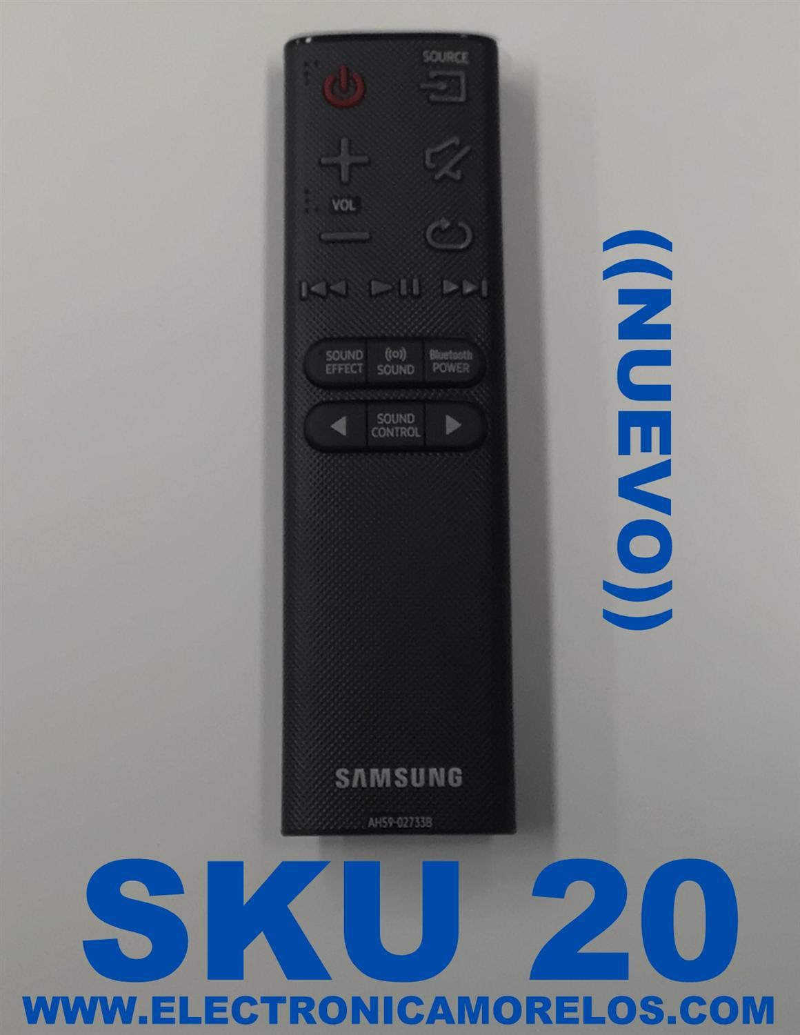 CONTROL REMOTO SAMSUNG ORIGINAL PARA BARRA DE SONIDO NUEVO / NUMERO DE PARTE AH59-02733B / CR2032 / 1706122A / DQR6 / MODELO HW-J4000 / HW-J7500R / HW-J7501R / HW-JM4000 / HW-JM4000C / HW-K360 / HW-K370 / PS-WK450 / HW-K430 / HW W-K4500 / HW-K470