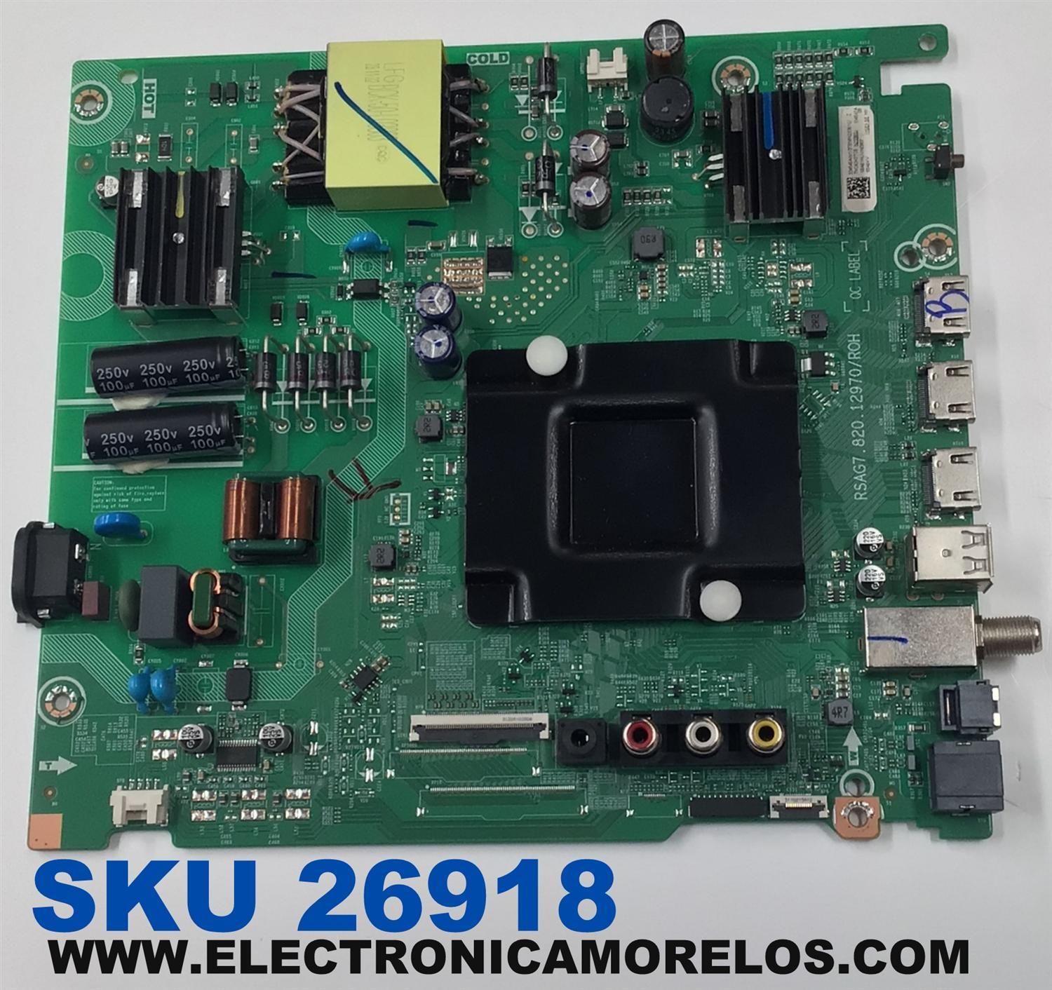MAIN FUENTE COMBO ORIGINAL PARA TV HISENSE 4K UHD HDR VIDAA / NUMERO DE PARTE 334546 / RSAG7.820.12970/ROH / 334547 / 58A51HUV/N0206 / N232831 / PANEL HD580Y1U92-TAL2 / DISPLAY CV580U1-T01 REV:02 / MODELO 58A6KV / 58A6KV 58A51HUV