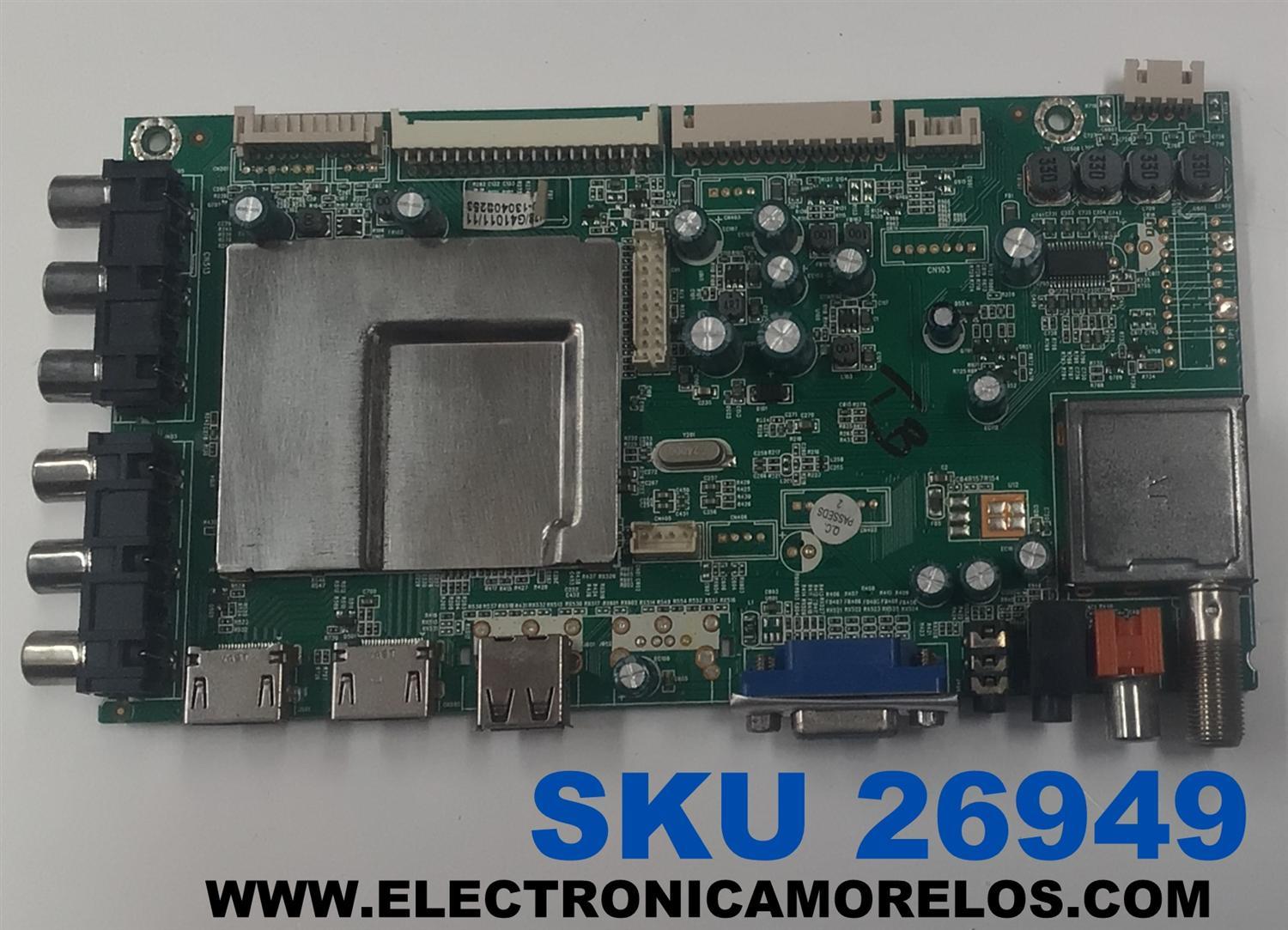 MAIN PARA TV ORIGINAL / NUMERO DE PARTE 510-130408253 / 8D3V001Q500M001-03365 / M28/G41011/11 / DISPLAY V500HJ1-P01 REV.C1 / MODELO 50"
