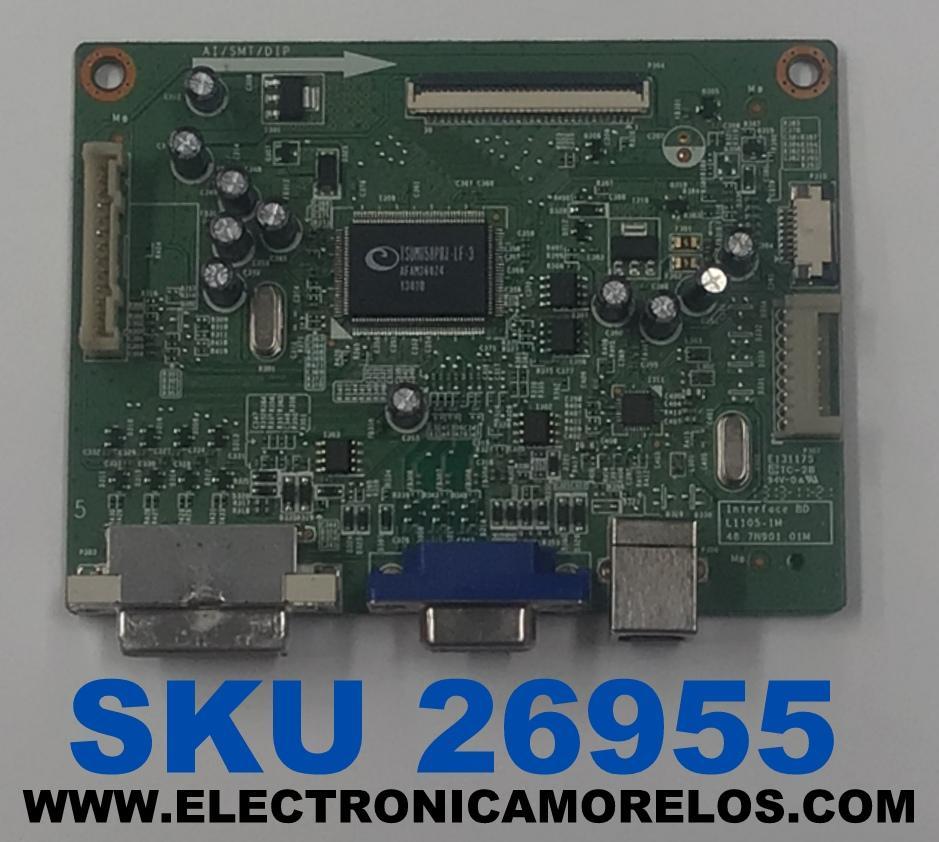 MAIN PARA MONITOR DELL ORIGINAL / NUMERO DE PARTE 22032441 / 48.7N901.01M / L1105-1M / 65.7N9Z1.010 / D311I07214 / PANEL LM230WF5 (TL)(F4) / MODELO P2312HT