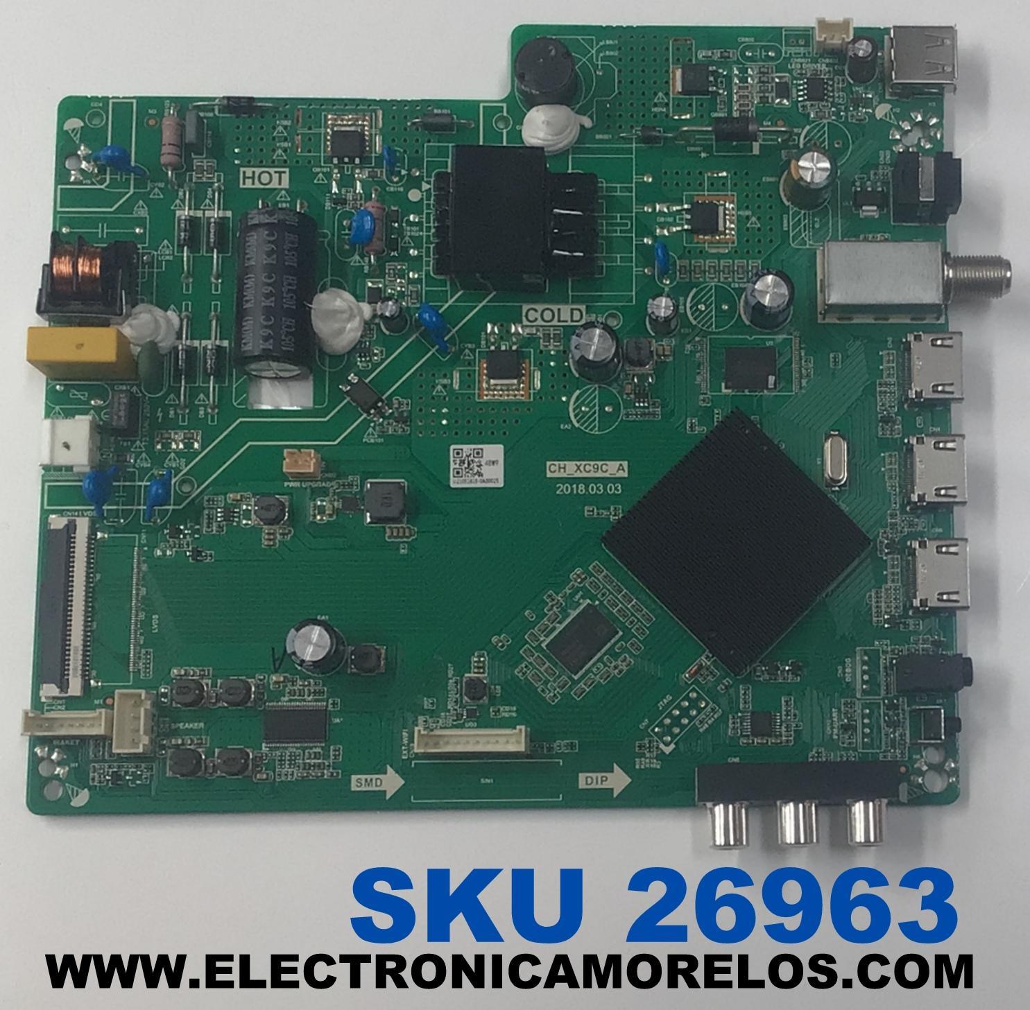 MAIN FUENTE COMBO PARA TV ELEMENT ORIGINAL HD ROKU TV / NUMERO DE PARTE U21051918 / TPD.MS1603.PB751 / CH_XC9C_A / U21051918-0A00025 / PANEL C240Y19-D6 / DISPLAY PT236AT02-4 VER.1.0 / MODELO E1AA24R