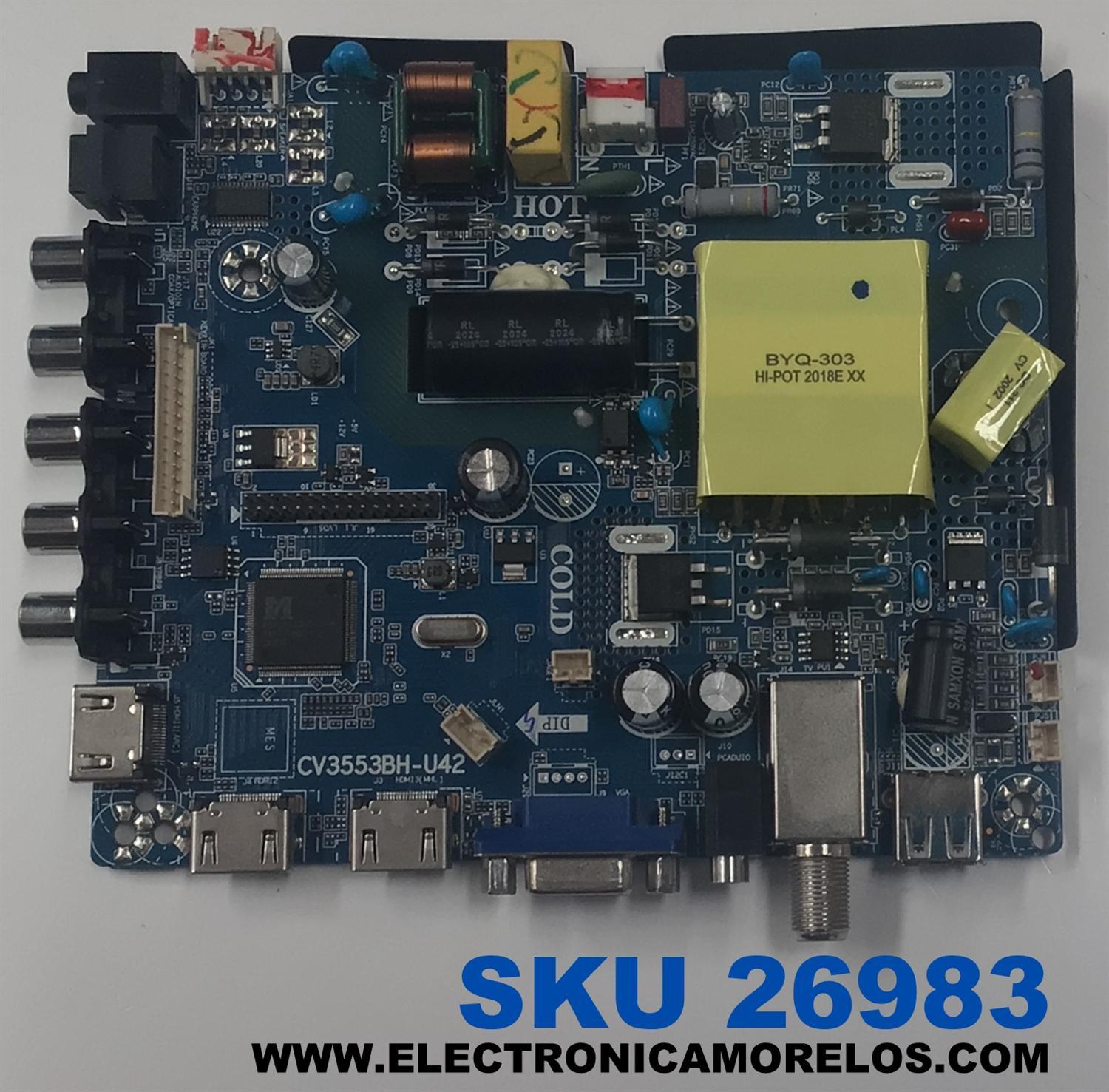 MAIN FUENTE COMBO PARA TV RCA ORIGINAL FHD / NUMERO DE PARTE TZ2006-326 / CV3553BH-U42 / 7.T3553BHU4211.3BA / 306010J553U42034 / PANEL CX400DLEDM / DISPLAY V400HJ6-PE1 REV.C3 / MODELO RLDED4016A-E