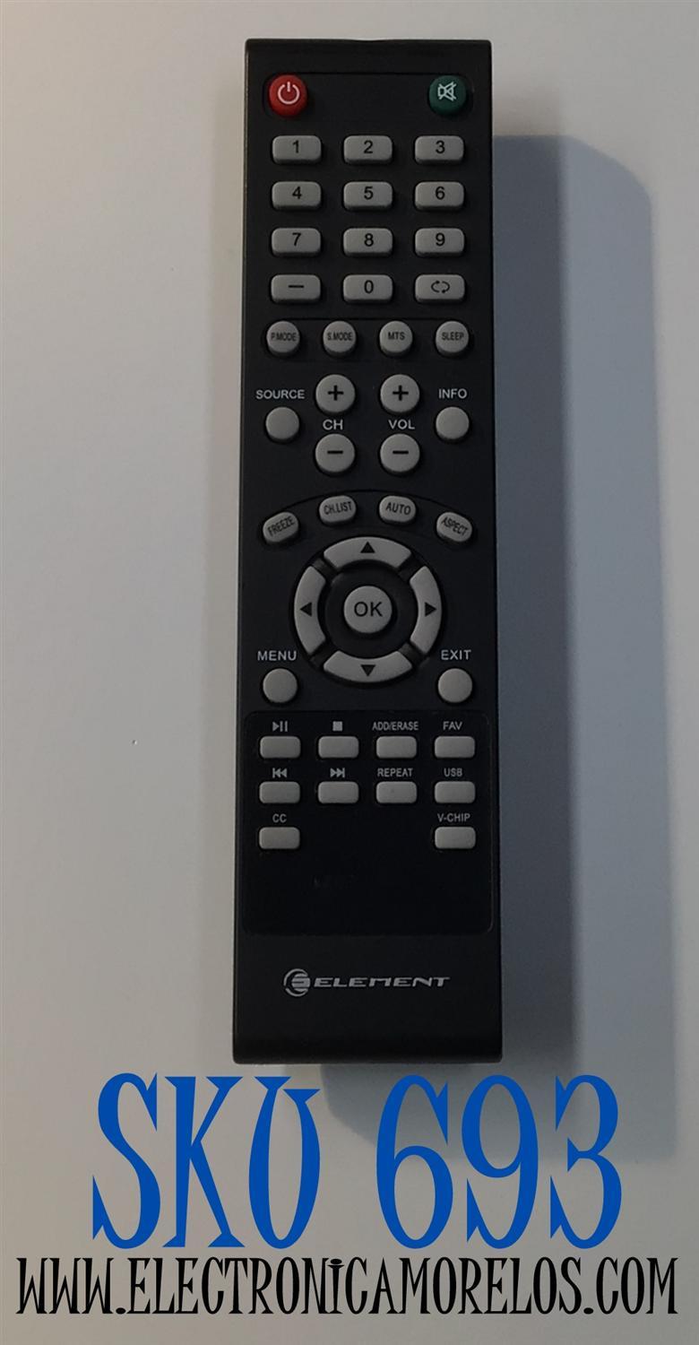CONTROL REMOTO PARA TV ELEMENT ORIGINAL / NUMERO DE PARTE WS-1288 / IEC R03 / UM-4 / MODELOS ELDFW406 / ELCFT262 / ELDFW322 / ELGFT554 / ELDFW464 / ELDFT465J / ELDFQ501J / ELEFQ501J / ELGFW601 / ELEFJ191 / ELEFW705 / ELEFQ391J / ELDFT395J / LE-55GA01