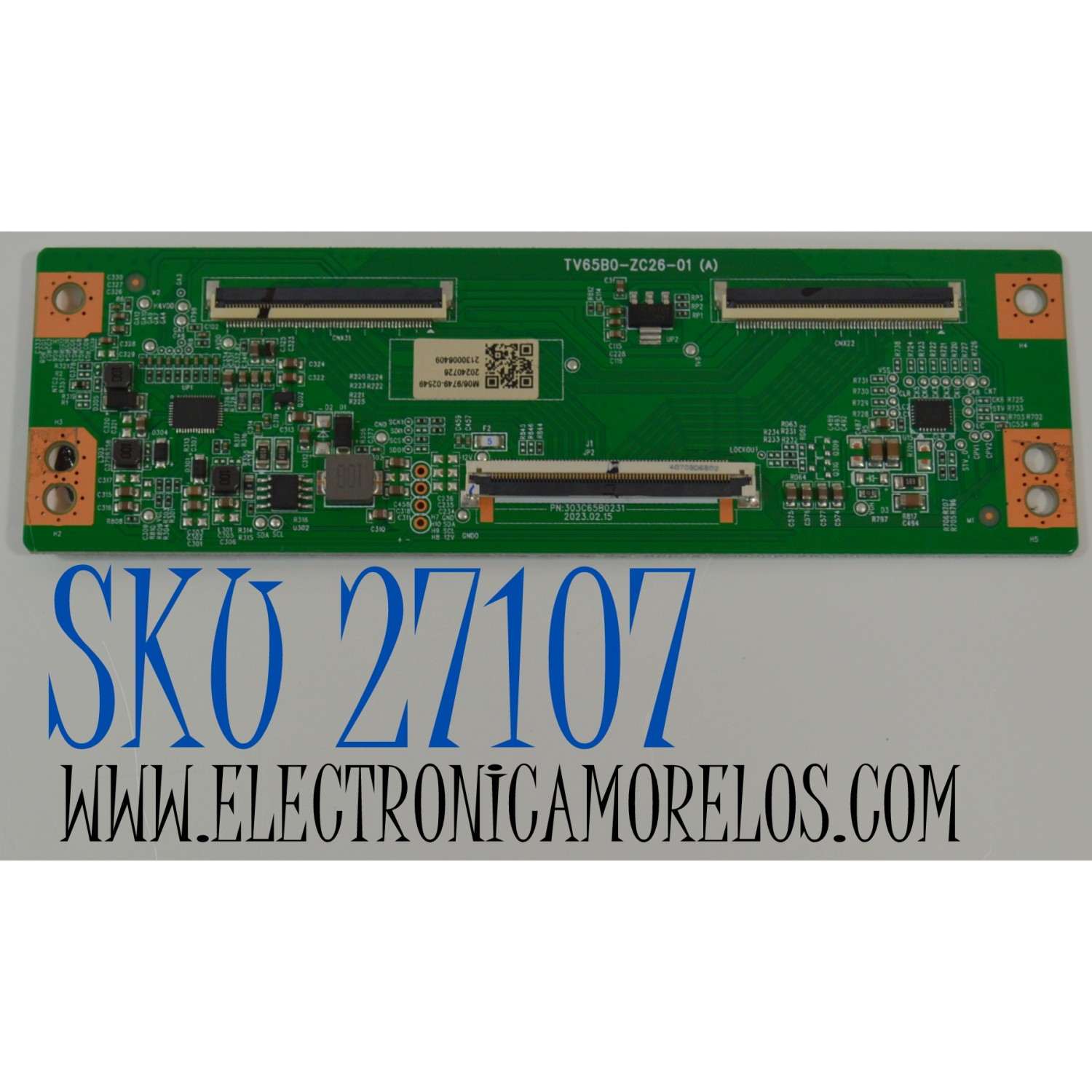 T-CON ORIGINAL PARA TV ONN / VIZIO / NUMERO DE PARTE 513C65B0M06 / TV65B0-ZC26-01 / TV65B0-ZC26-01(A) / M06/9749-02549 / 20240726 / 2130006409 / DISPLAY JR645R3HA3L / MODELO 100012587 65"  / V4K65M-0810