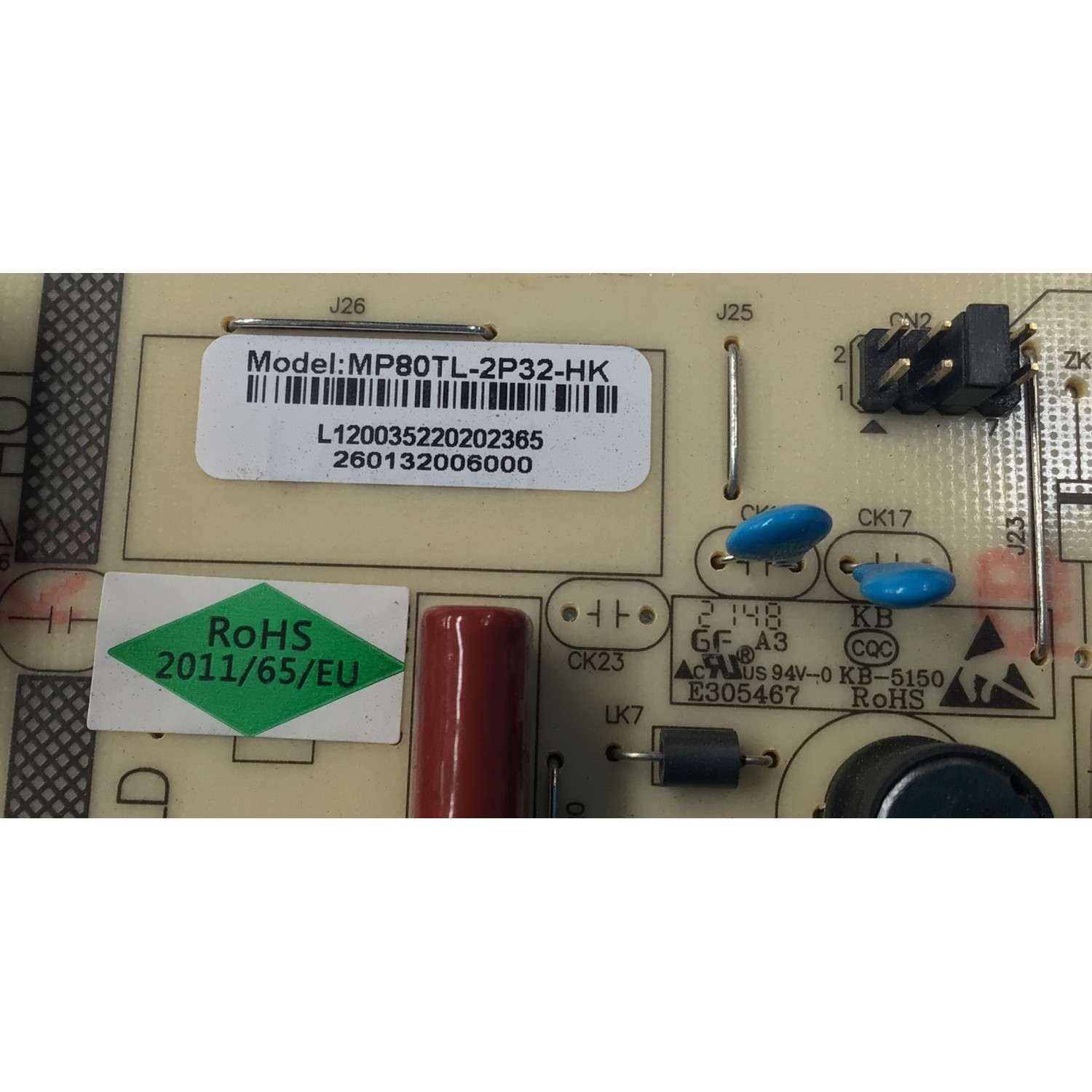FUENTE DE PODER PARA TV WESTINGHOUSE ORIGINAL / NUMERO DE PARTE 260132006000 / MP80TL-2P32-HK / L120035220202365 / DISPLAY PT430GT01-1 VER.1.0 / MODELO WR43UT4212 - Imagen 2