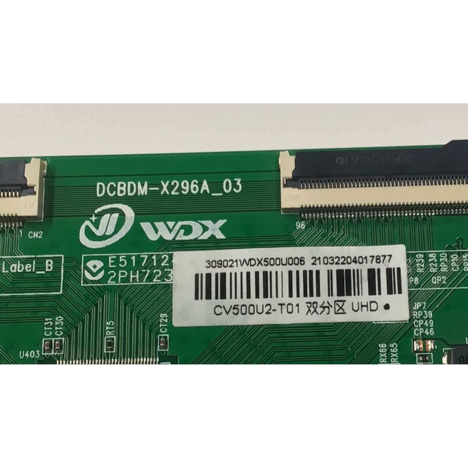 T-CON PARA TV ORIGINAL / NUMERO DE PARTE DCBDM-X296A_03 / 309021WDX500U006 / 21032204017877 / DISPLAY CV500U2-T01 REV:01 / MODELO 50" - Imagen 2