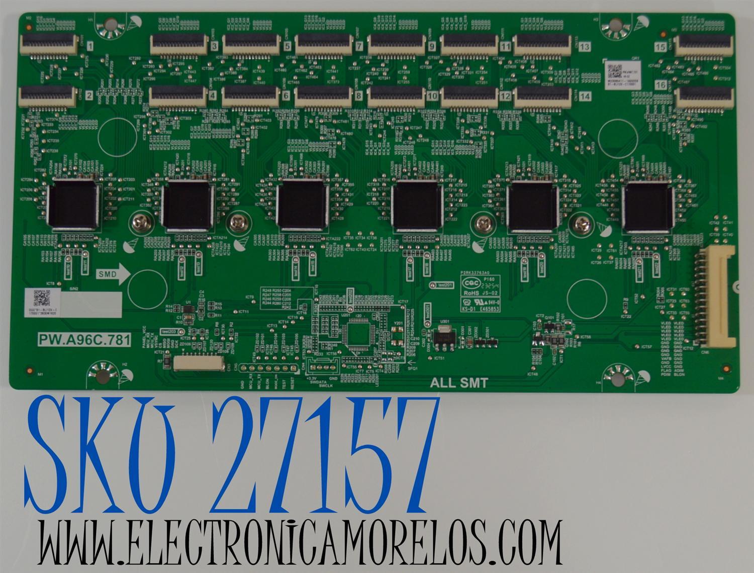 LED DRIVER ORIGINAL NUEVA PARA TV AMAZON FIRE TV / NUMERO DE PARTE 81-BLI12X-C170001 / PW.A96C.781 / PW.A96C.781-M-02 / P2RK33763A0 / E465853 / M23080411 / MODELO QL65F601M