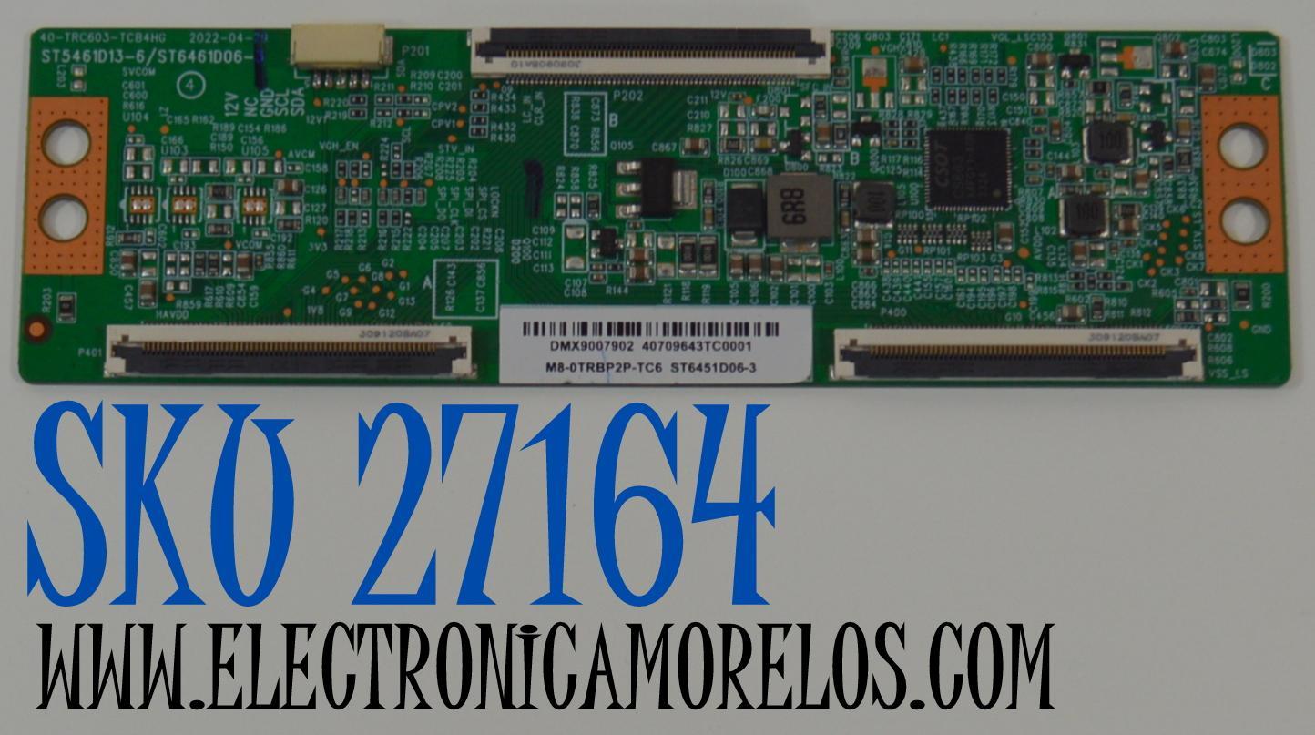 T-CON ORIGINAL NUEVA PARA TV XIAOMI / NUMERO DE PARTE M8-0TRBP2P-TC6 / 40-TRC603-TCB4HG / ST6461D06-3 / ST5461D13-6/ST6461D06-3 / ST5461D13-6 / DMX9007902 / 40709643TC0001 / E148158 / MODELOS L65M7-Q2RU / L55M7-EARU
