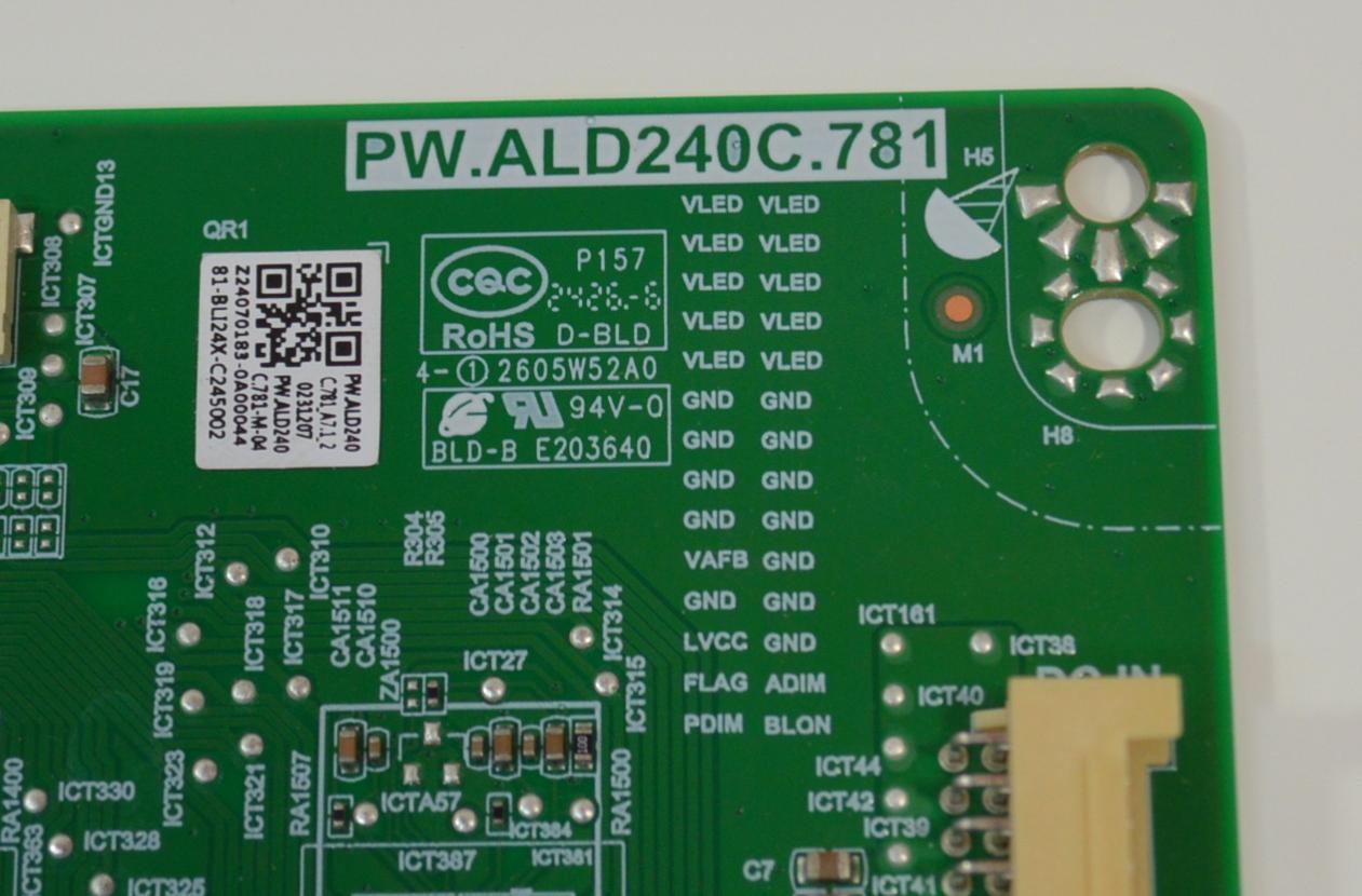 LED DRIVER ORIGINAL NUEVA PARA TV PANASONIC / NUMERO DE PARTE 81-BLI24X-C245002 / PW.ALD240C.781 / PW.ALD240C.781-M-04 / PW.ALD240C.781_A7.1_2 / E203640 / 2605W52A0 / 231207 / PANEL LVU650CSDX E0340 / DISPLAY ST6451D07-2 Ver.2.1 / MODELO TX-65MX950E - Imagen 2