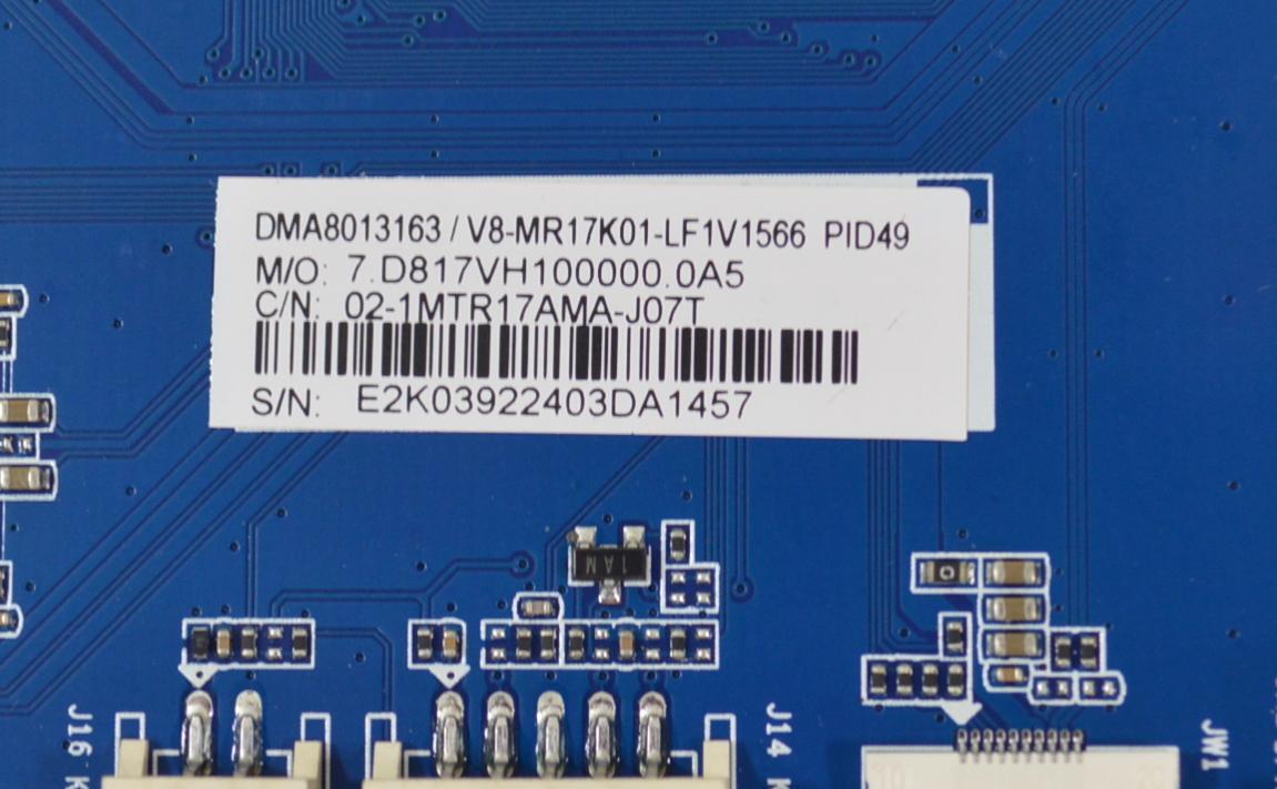 MAIN ORIGINAL PARA TV PHILIPS 4K UHD HDR / NUMERO DE PARTE 02-1MTR17AMA-J07T / CV817-VH / 7.D817VH100000.0A5 / V8-MR17K01-LF1V / DMA8013163 / V8-MR17K01-LF1V1566 / E252098 / CQC20134258243 / 003LP252726B0 / MODELO 55PUL7973 / 55PUL7973/F7 - Imagen 2