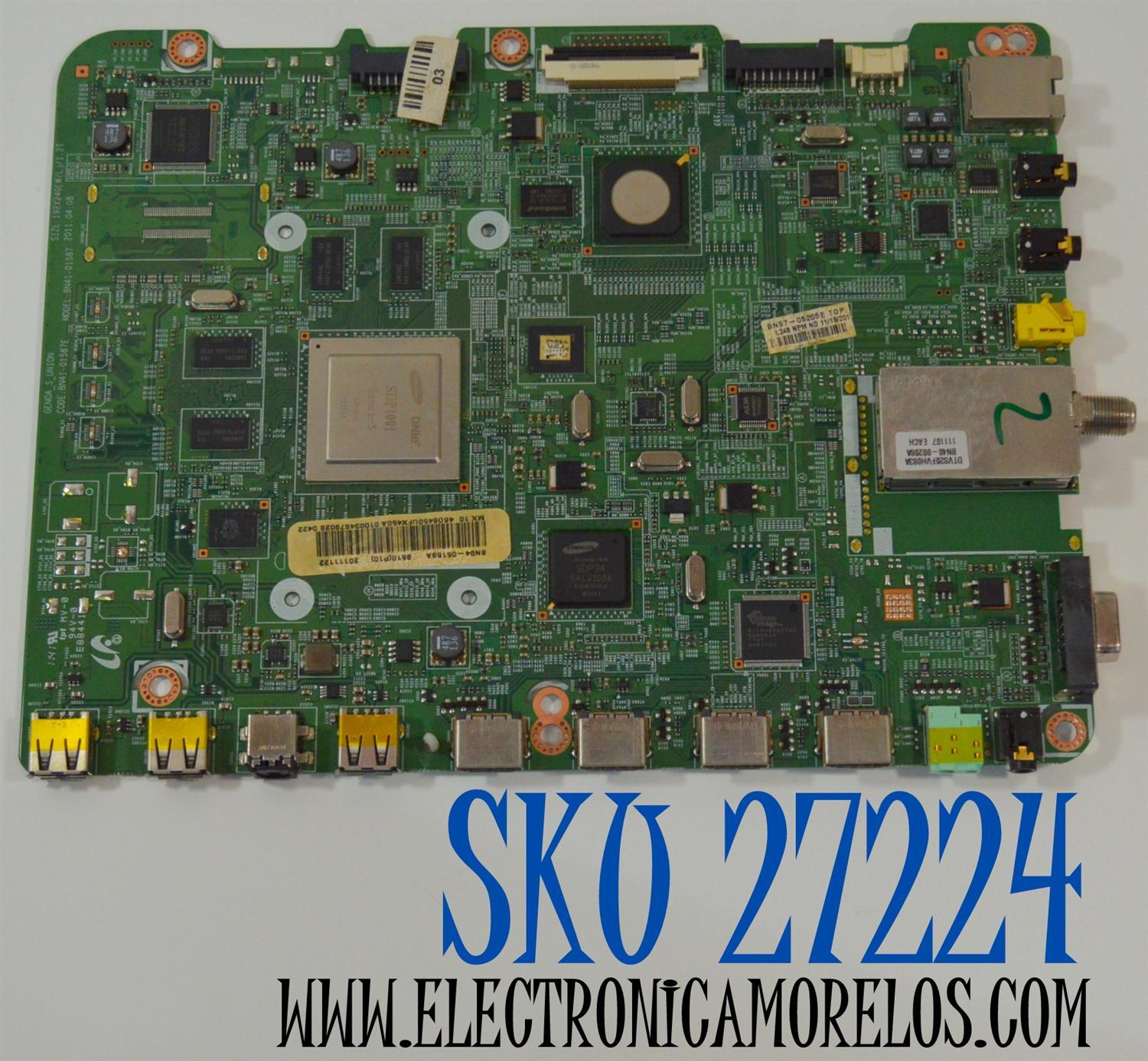 MAIN ORIGINAL PARA TV SAMSUNG FULL HD / NUMERO DE PARTE BN94-05153A / BN41-01587E / BN41-01587 / BN97-05205E / BN9405153A / PANEL LTJ460HW01-B / MODELO UN46D6450 / UN46D6450UFXZX H302