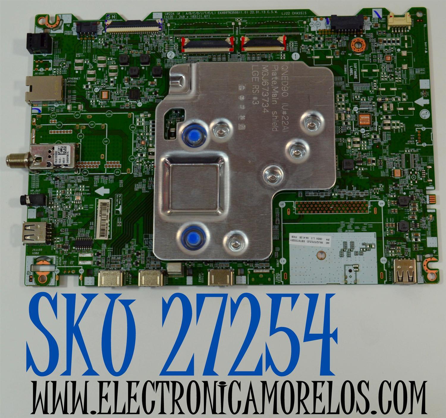 MAIN ORIGINAL PARA TV LG 4K UHD SMART TV / NUMERO DE PARTE EBT67333201 / EAX69763506 / EAX69763506(1.0) / 67333201 / PANEL NC860TQF-AAKH9 / DISPLAY LC860DQR (SR)(A1) / MODELO 86UQ7070ZUD / 86UQ7070ZUD.BUSYFKR